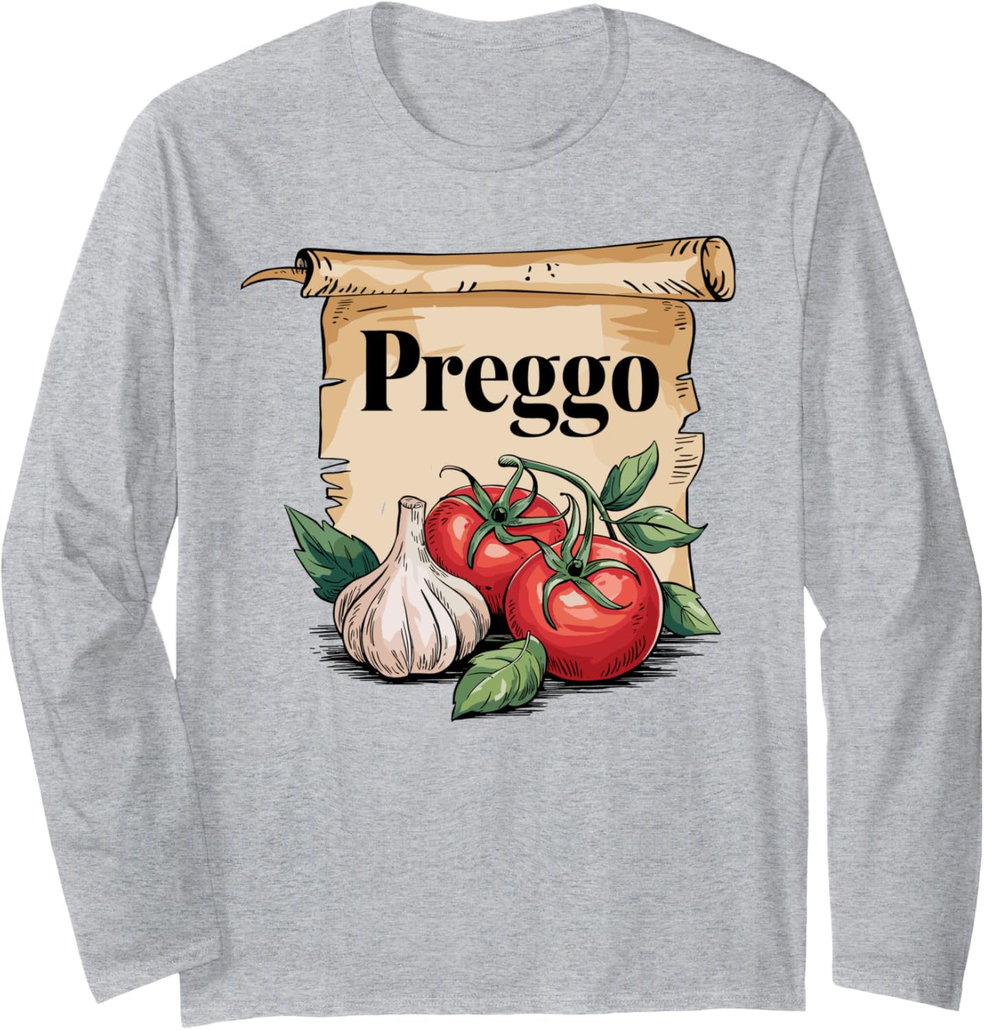 Preggo Sauce Cute and Funny Pregnancy Announcement Long Sleeve T-Shirt