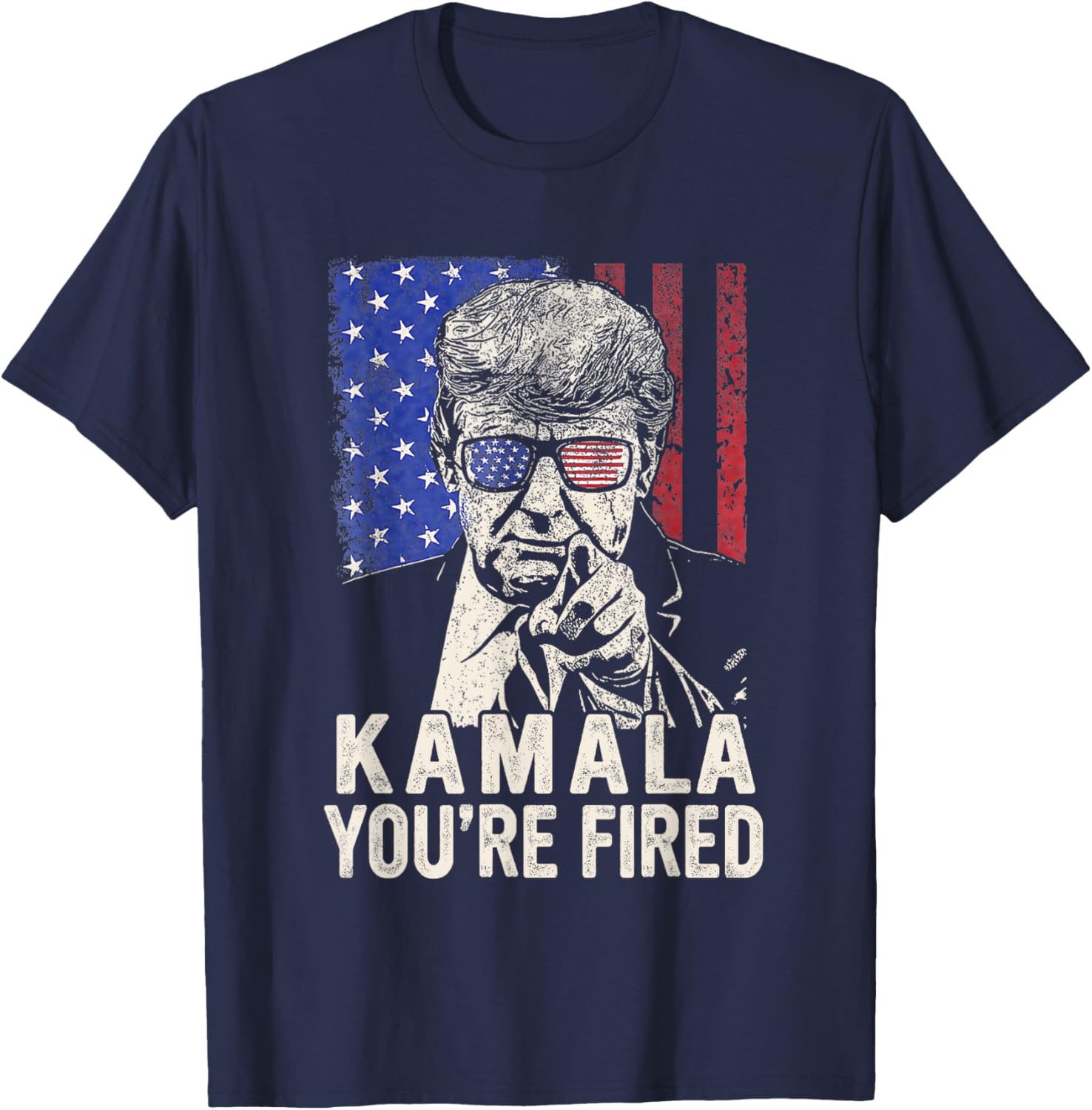 President Trump 2024 Kamala You're Fired American Flag T-Shirt