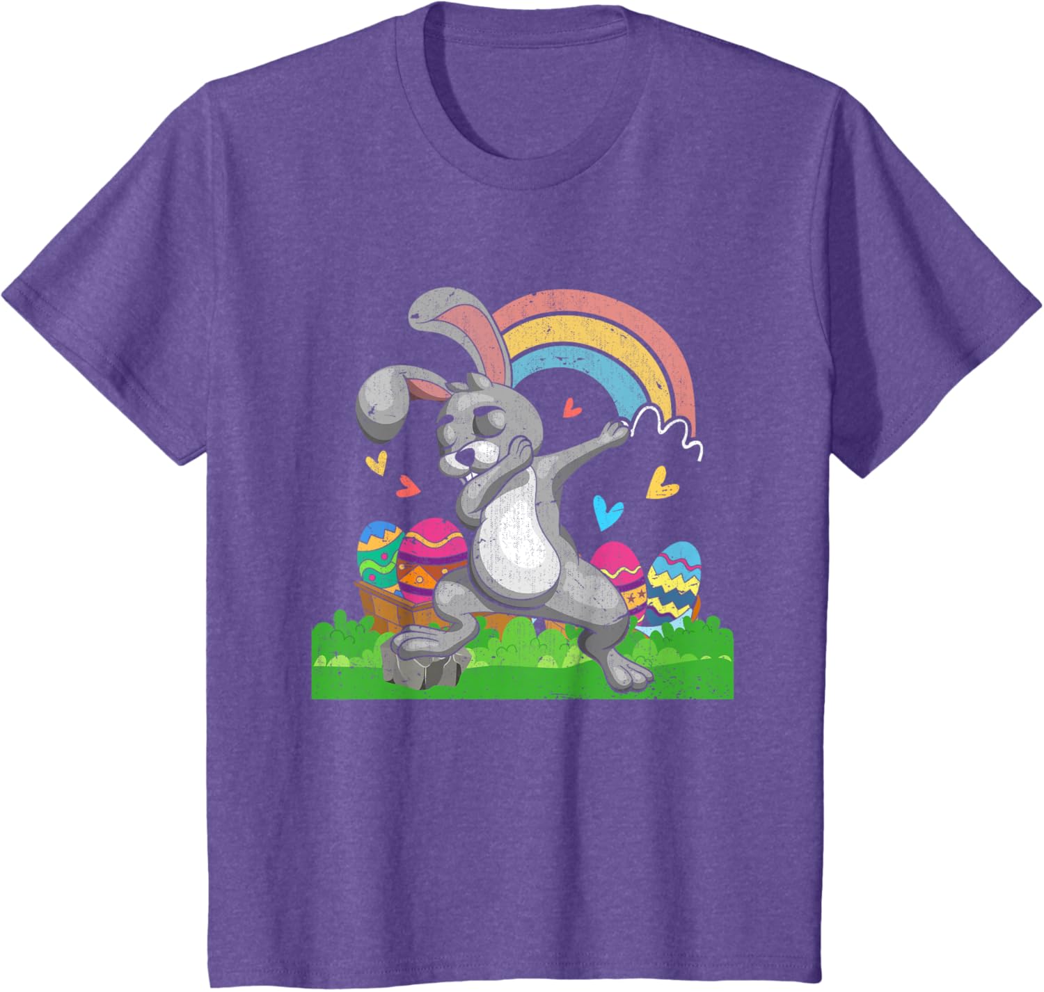 Rainbow Easter Eggs Funny Dabbing Rabbit Bunny Happy Easter T-Shirt