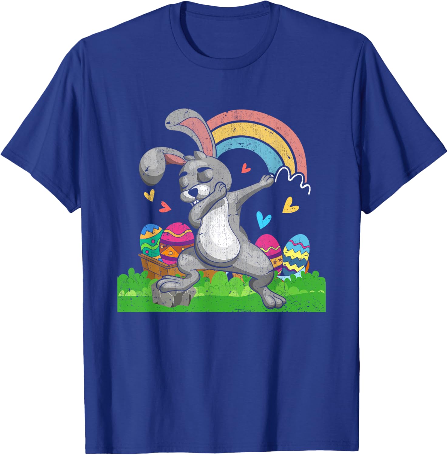 Rainbow Easter Eggs Funny Dabbing Rabbit Bunny Happy Easter T-Shirt