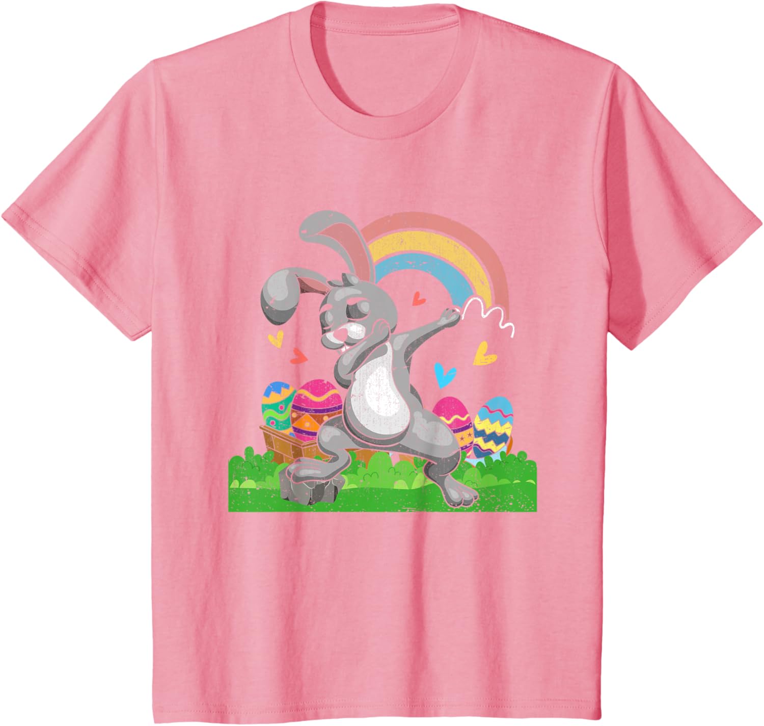 Rainbow Easter Eggs Funny Dabbing Rabbit Bunny Happy Easter T-Shirt