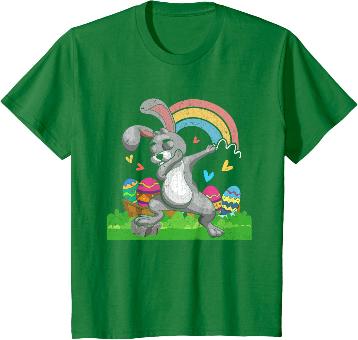 Rainbow Easter Eggs Funny Dabbing Rabbit Bunny Happy Easter T-Shirt