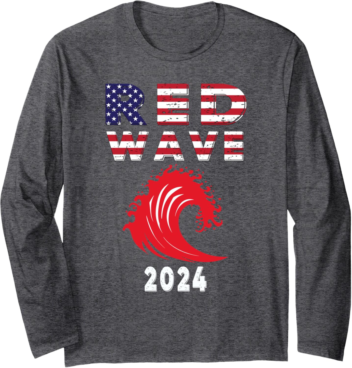 Red Wave 2024 Tee - Trump Victory 2024 Red Wave GOP Voters Long Sleeve T-Shirt