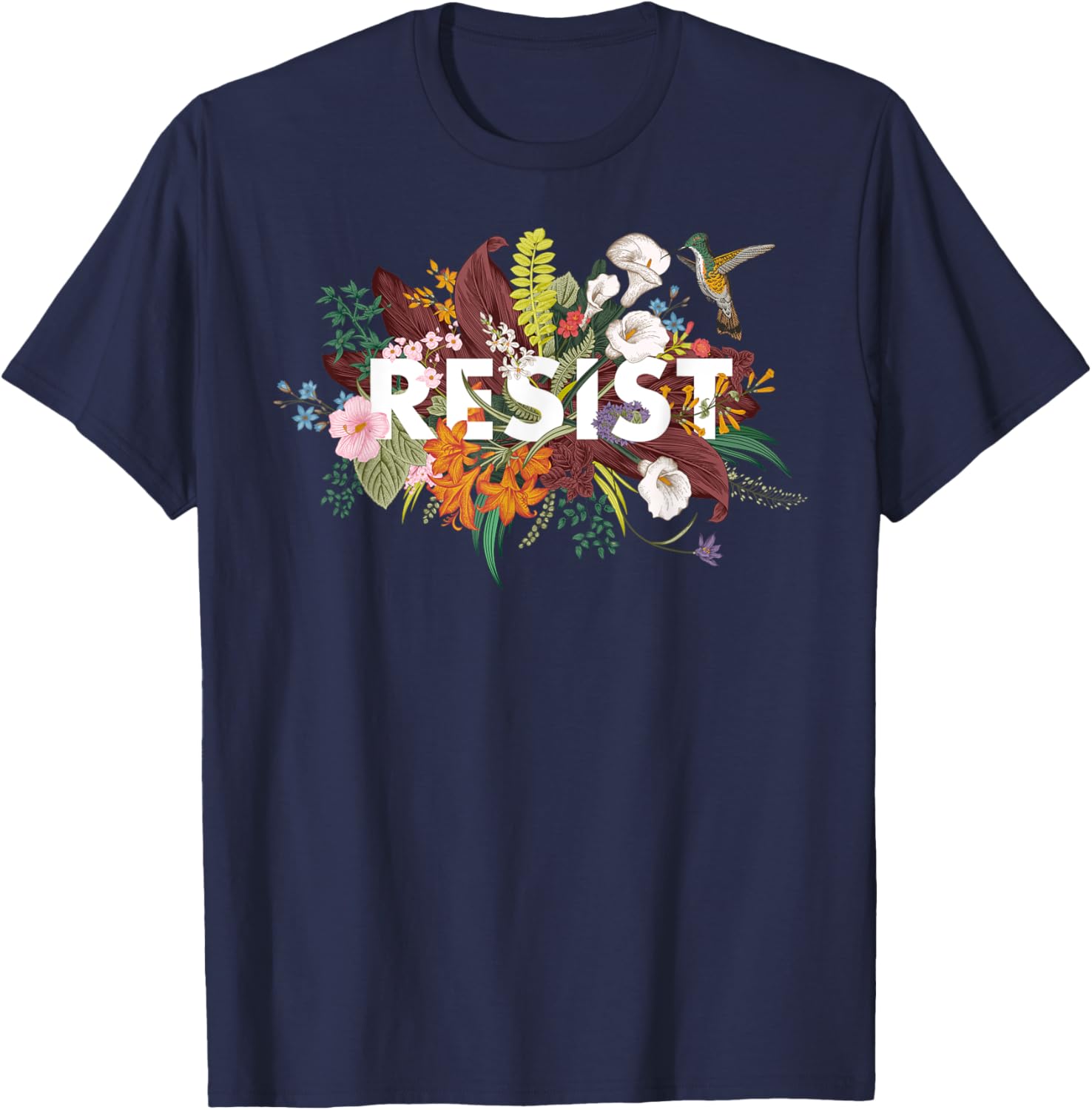 RESIST Floral Anti Trump Political Protest T-Shirt T-Shirt