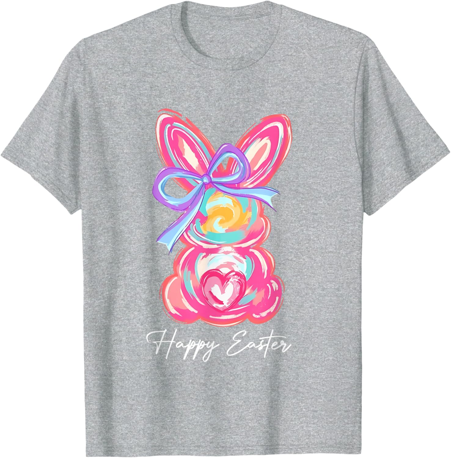 Retro Cute Pink Chinoiserie Bunny Easter Coquette Bow Girls T-Shirt