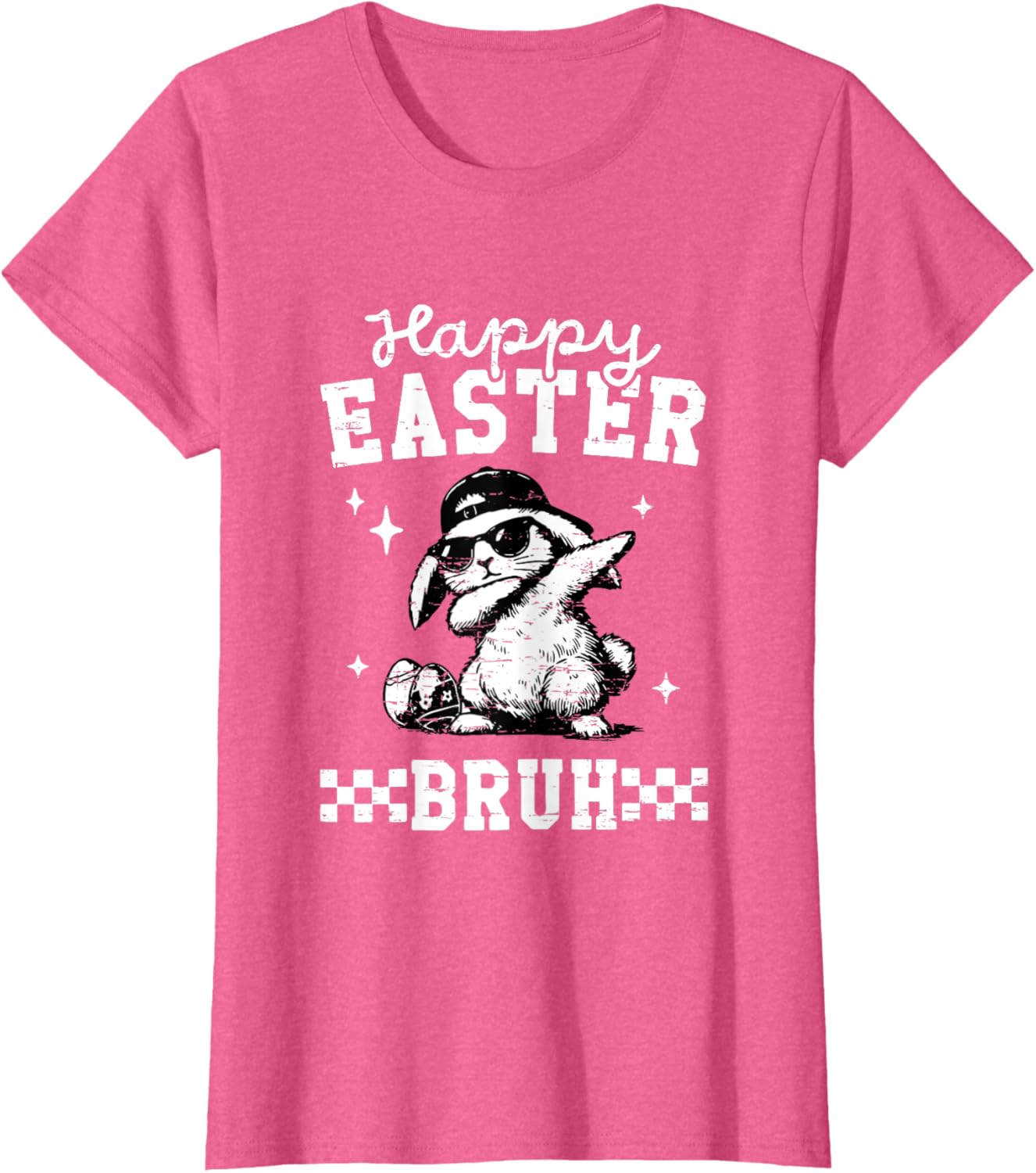 Retro Happy Easter Bruh Bunny Dabbing Funny Eggs Easter Day T-Shirt