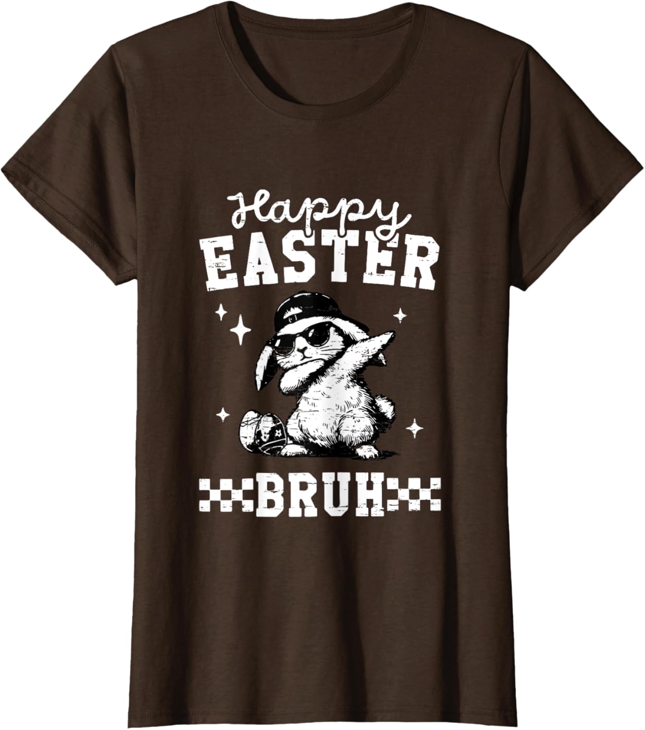 Retro Happy Easter Bruh Bunny Dabbing Funny Eggs Easter Day T-Shirt