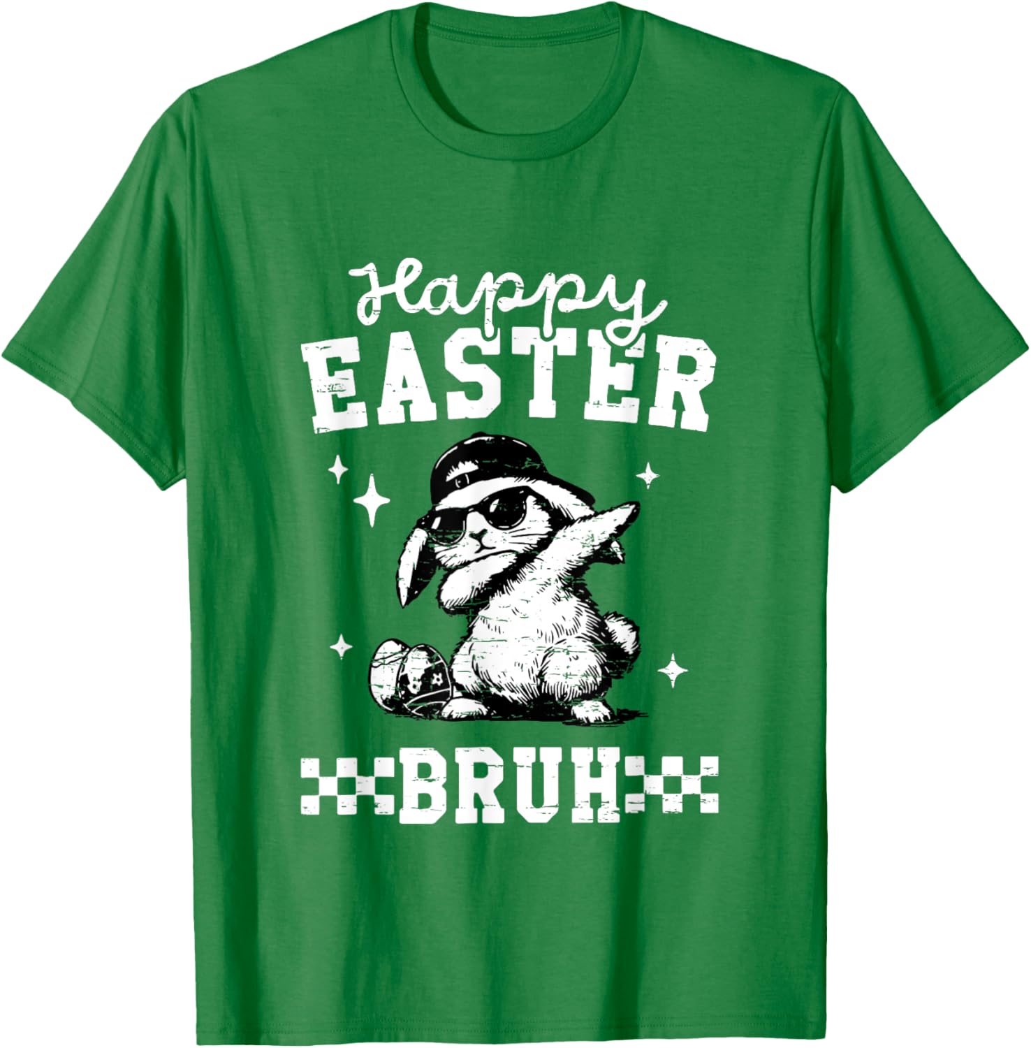 Retro Happy Easter Bruh Bunny Dabbing Funny Eggs Easter Day T-Shirt