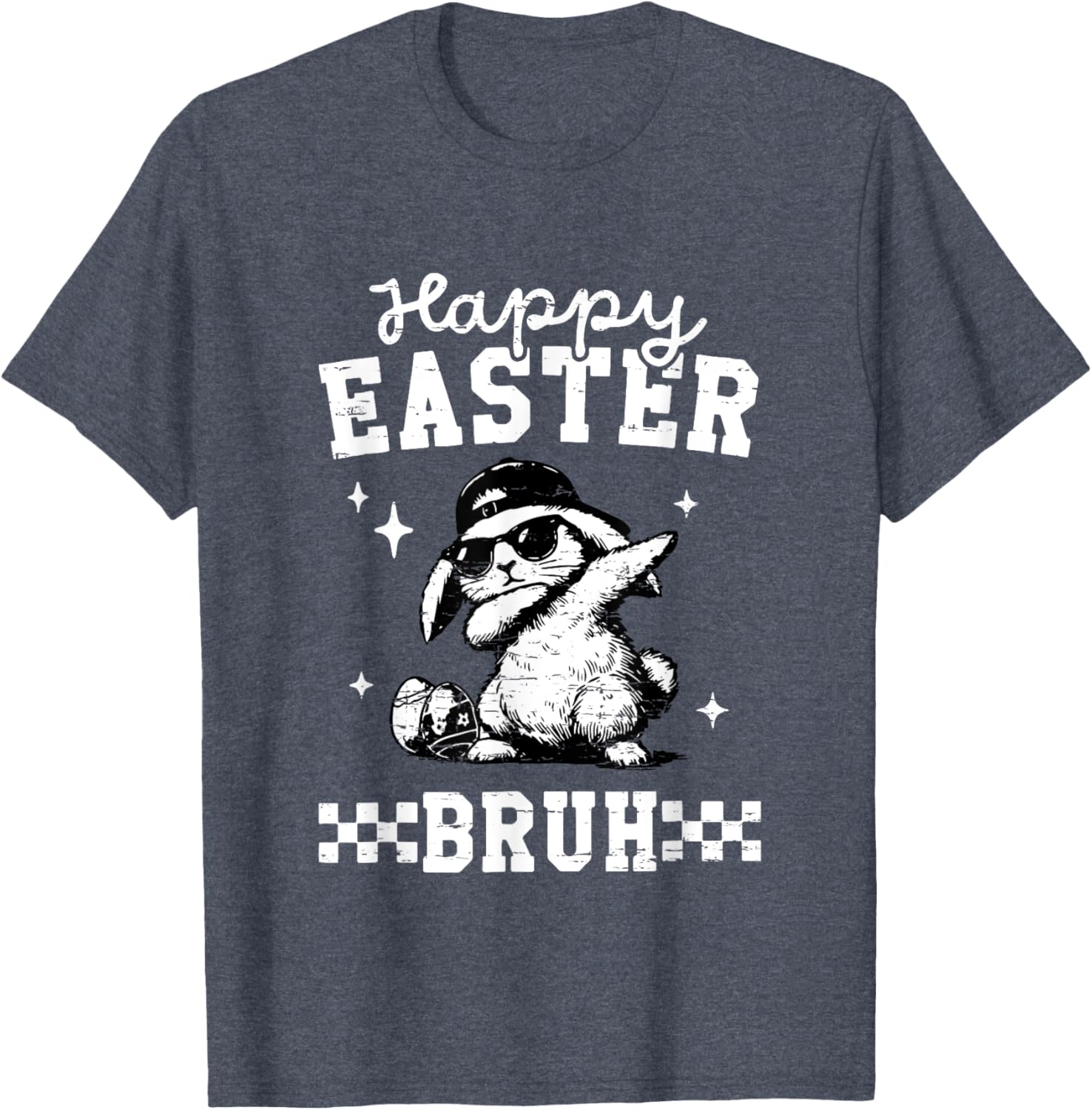 Retro Happy Easter Bruh Bunny Dabbing Funny Eggs Easter Day T-Shirt