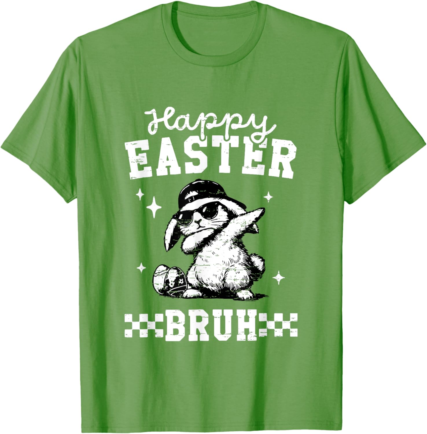 Retro Happy Easter Bruh Bunny Dabbing Funny Eggs Easter Day T-Shirt