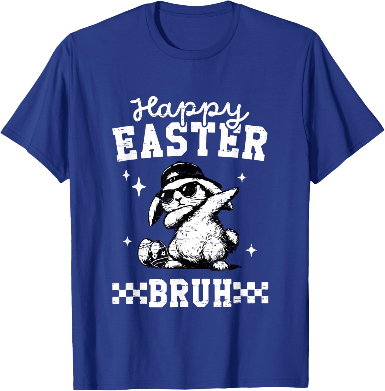 Retro Happy Easter Bruh Bunny Dabbing Funny Eggs Easter Day T-Shirt