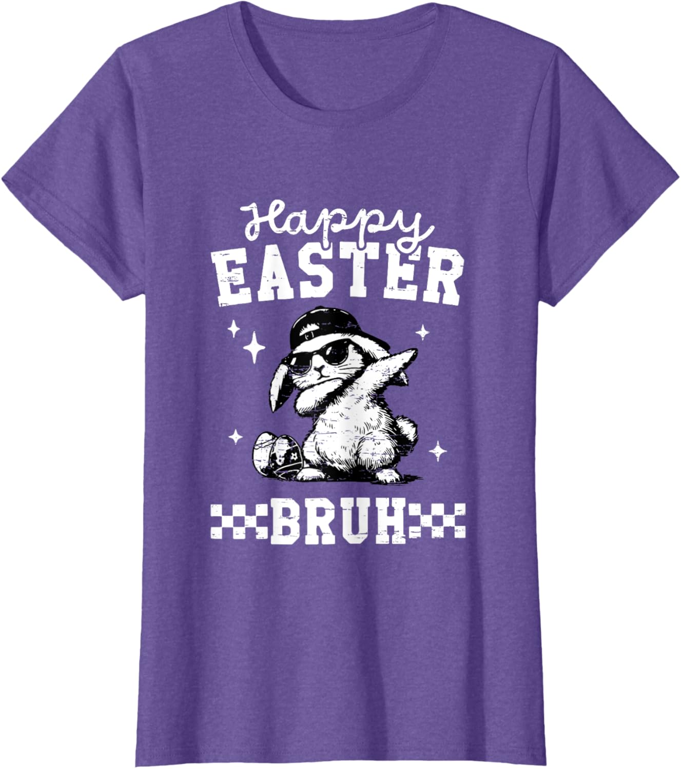 Retro Happy Easter Bruh Bunny Dabbing Funny Eggs Easter Day T-Shirt