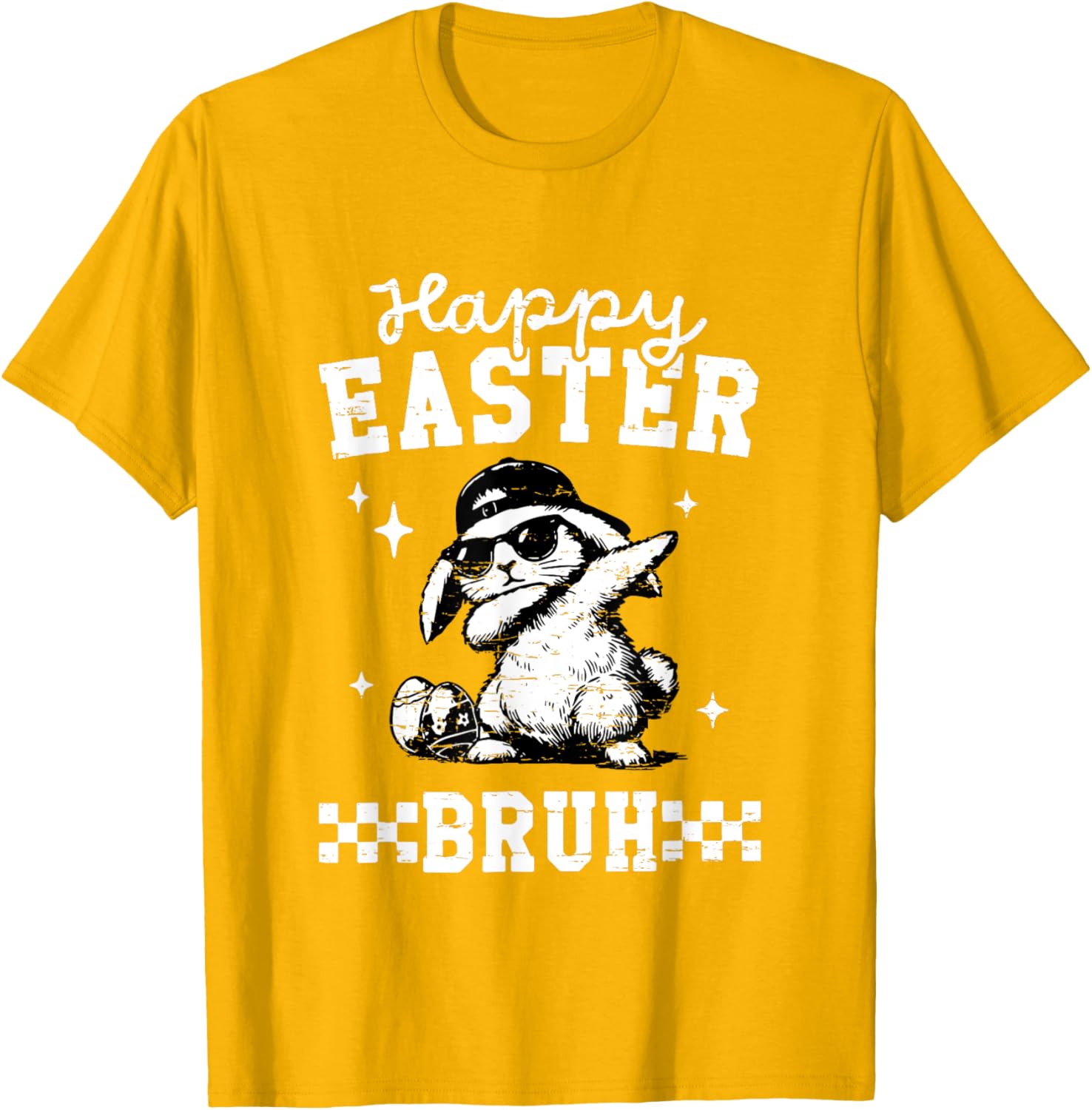 Retro Happy Easter Bruh Bunny Dabbing Funny Eggs Easter Day T-Shirt