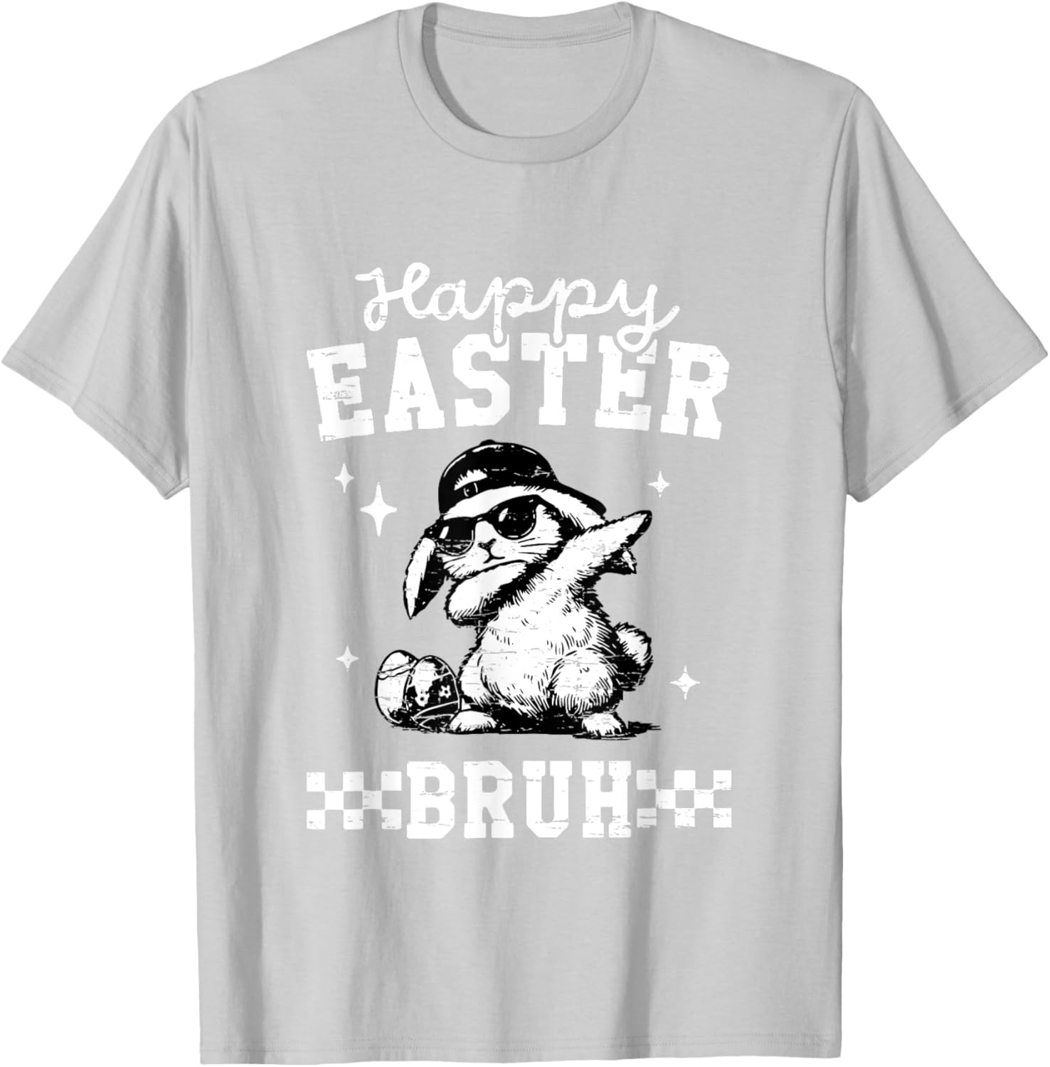 Retro Happy Easter Bruh Bunny Dabbing Funny Eggs Easter Day T-Shirt