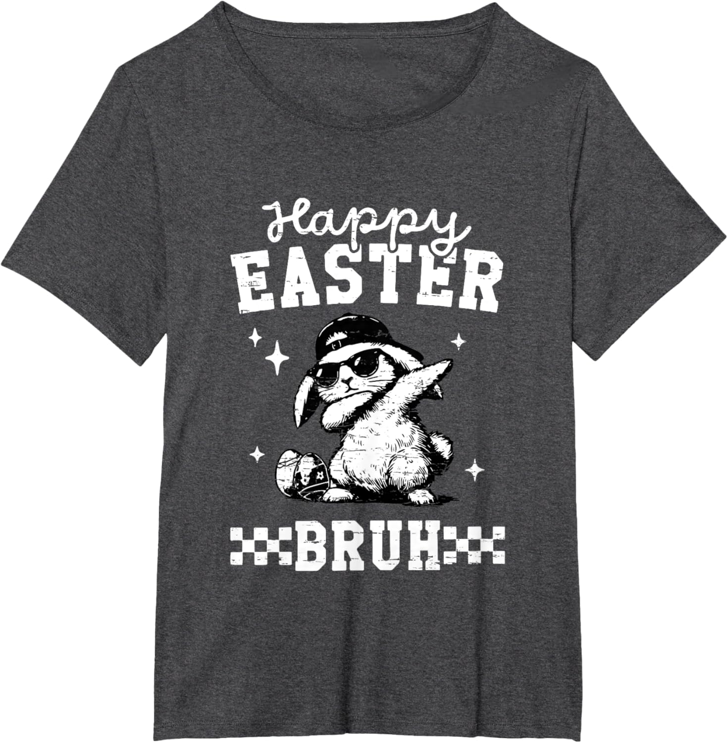 Retro Happy Easter Bruh Bunny Dabbing Funny Eggs Easter Day T-Shirt