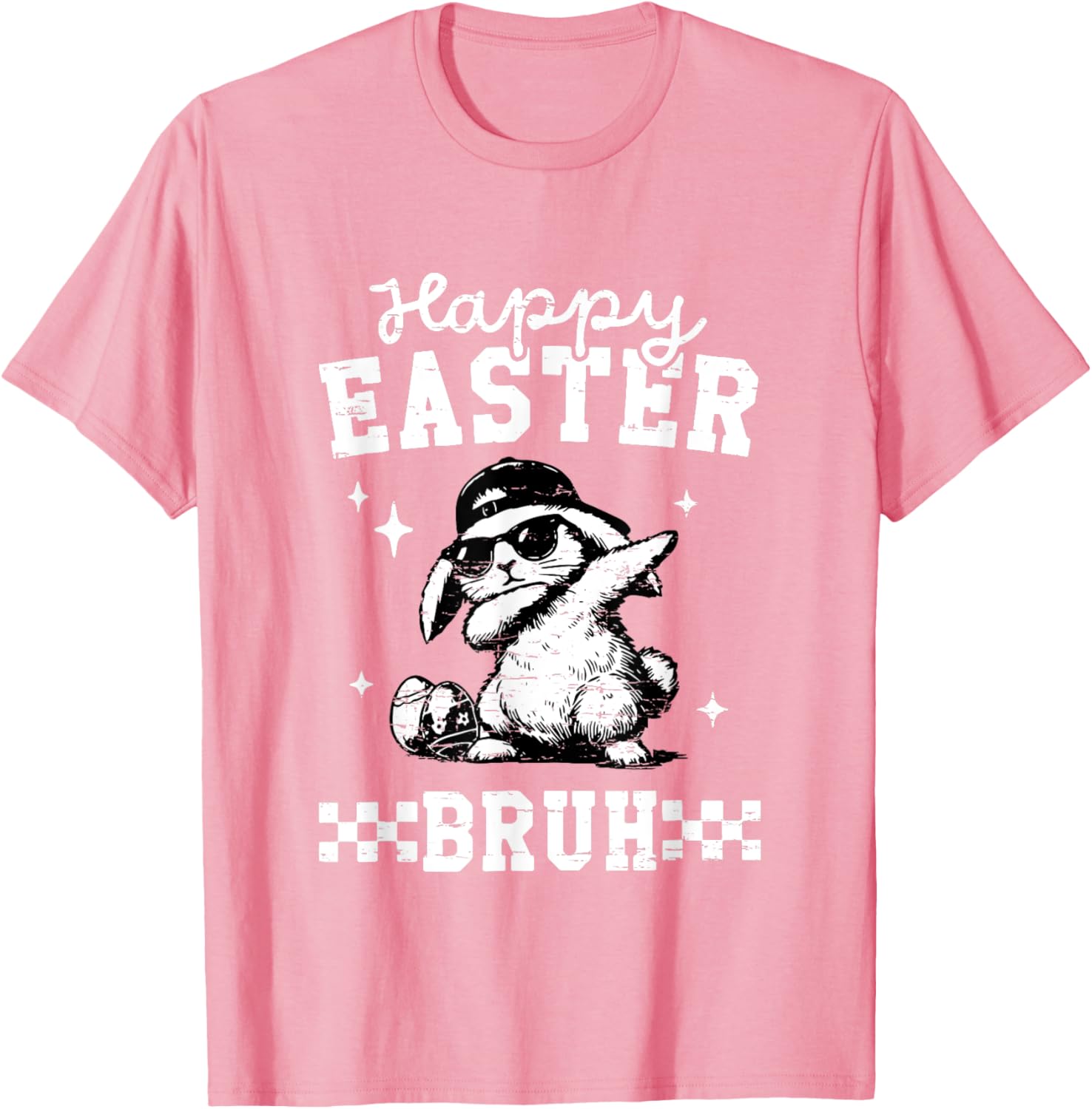 Retro Happy Easter Bruh Bunny Dabbing Funny Eggs Easter Day T-Shirt