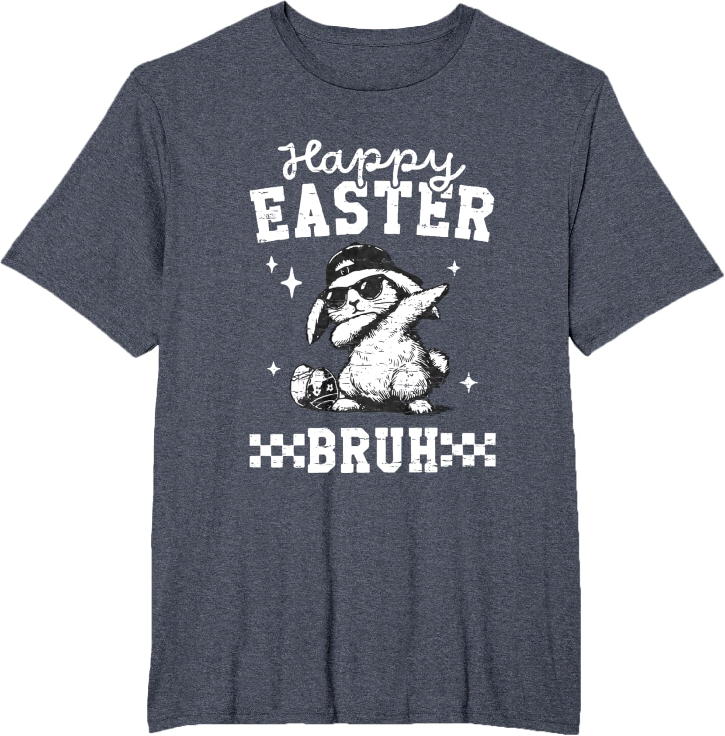 Retro Happy Easter Bruh Bunny Dabbing Funny Eggs Easter Day T-Shirt