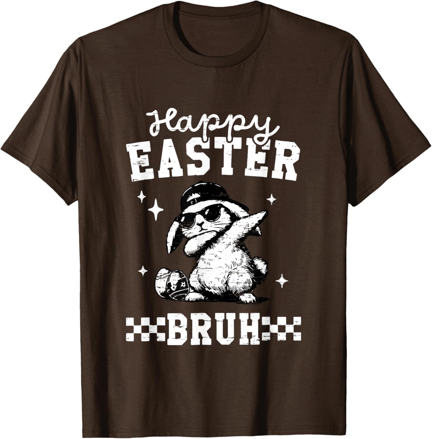 Retro Happy Easter Bruh Bunny Dabbing Funny Eggs Easter Day T-Shirt