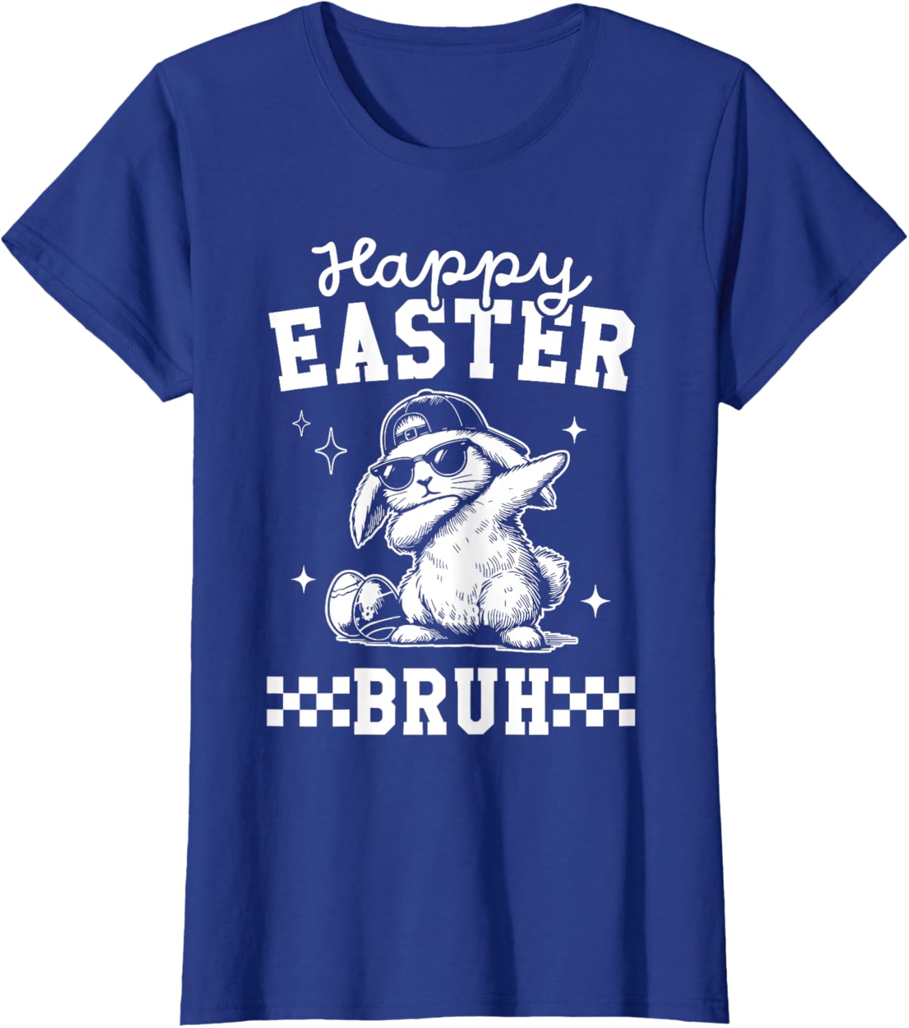 Retro Happy Easter Bruh Bunny Dabbing Tool Kids Easter Women T-Shirt