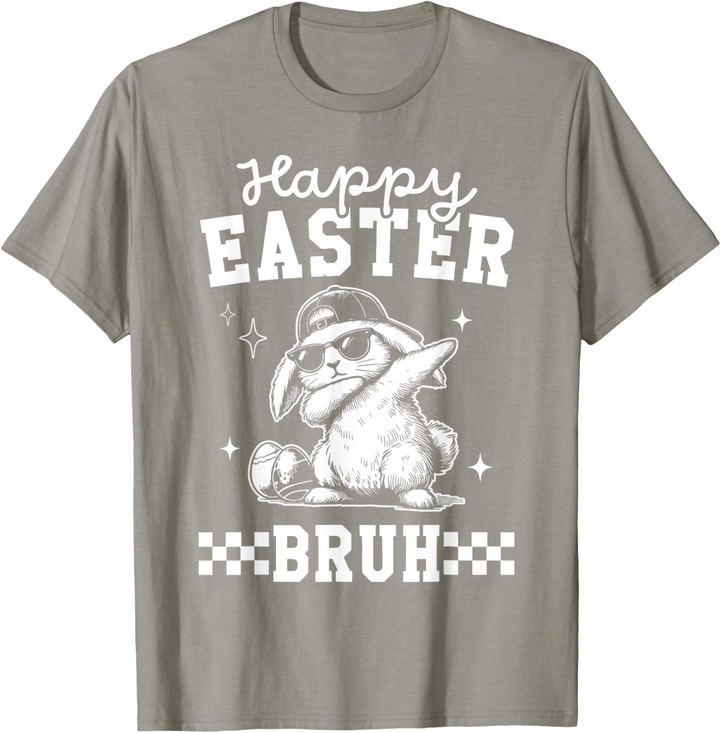 Retro Happy Easter Bruh Bunny Dabbing Tool Kids Easter Women T-Shirt