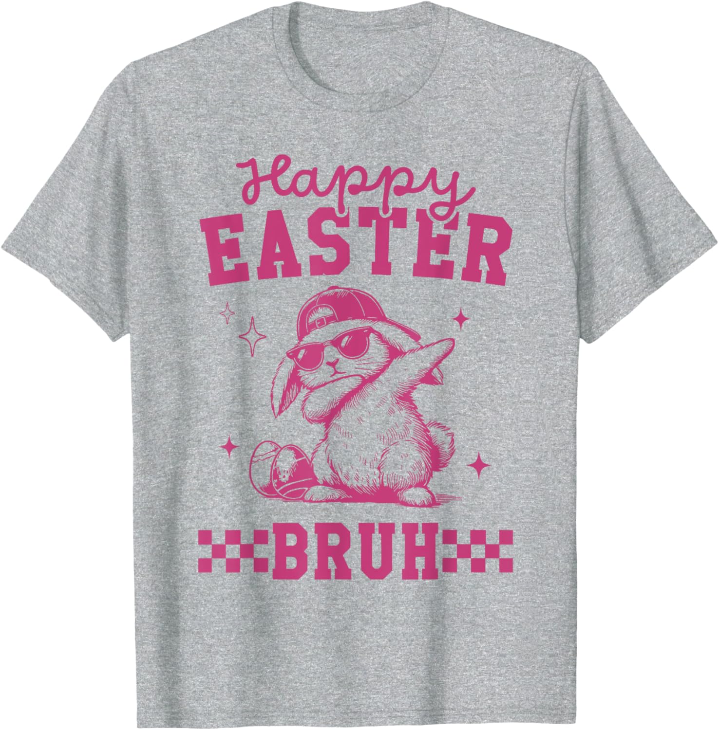 Retro Happy Easter Bruh Bunny Dabbing Tool Kids Easter Women T-Shirt