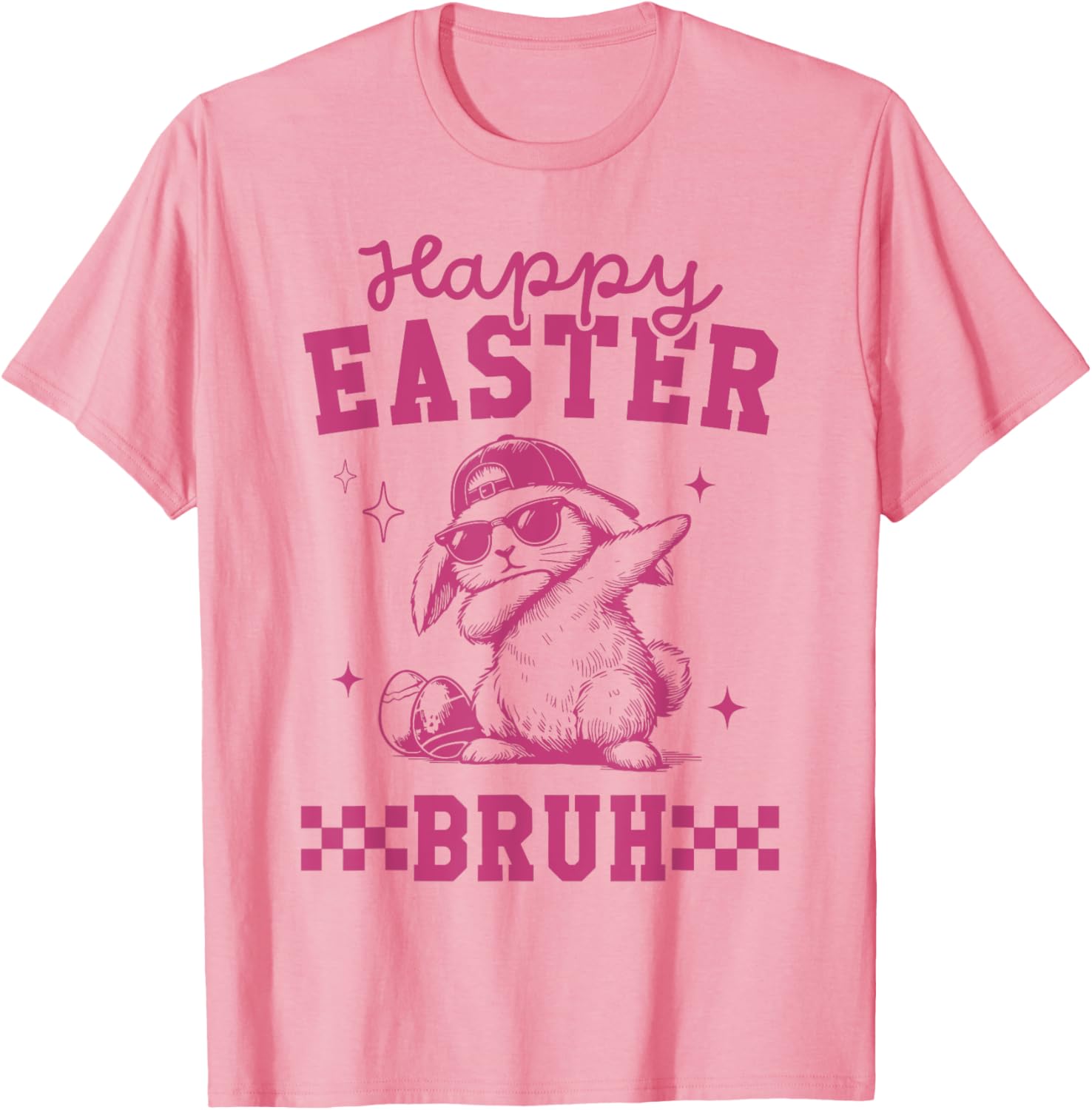 Retro Happy Easter Bruh Bunny Dabbing Tool Kids Easter Women T-Shirt