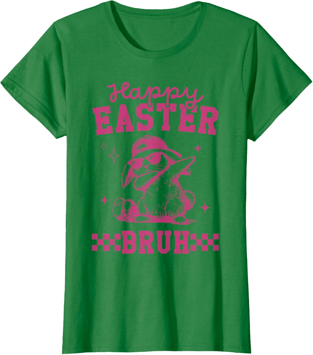 Retro Happy Easter Bruh Bunny Dabbing Tool Kids Easter Women T-Shirt