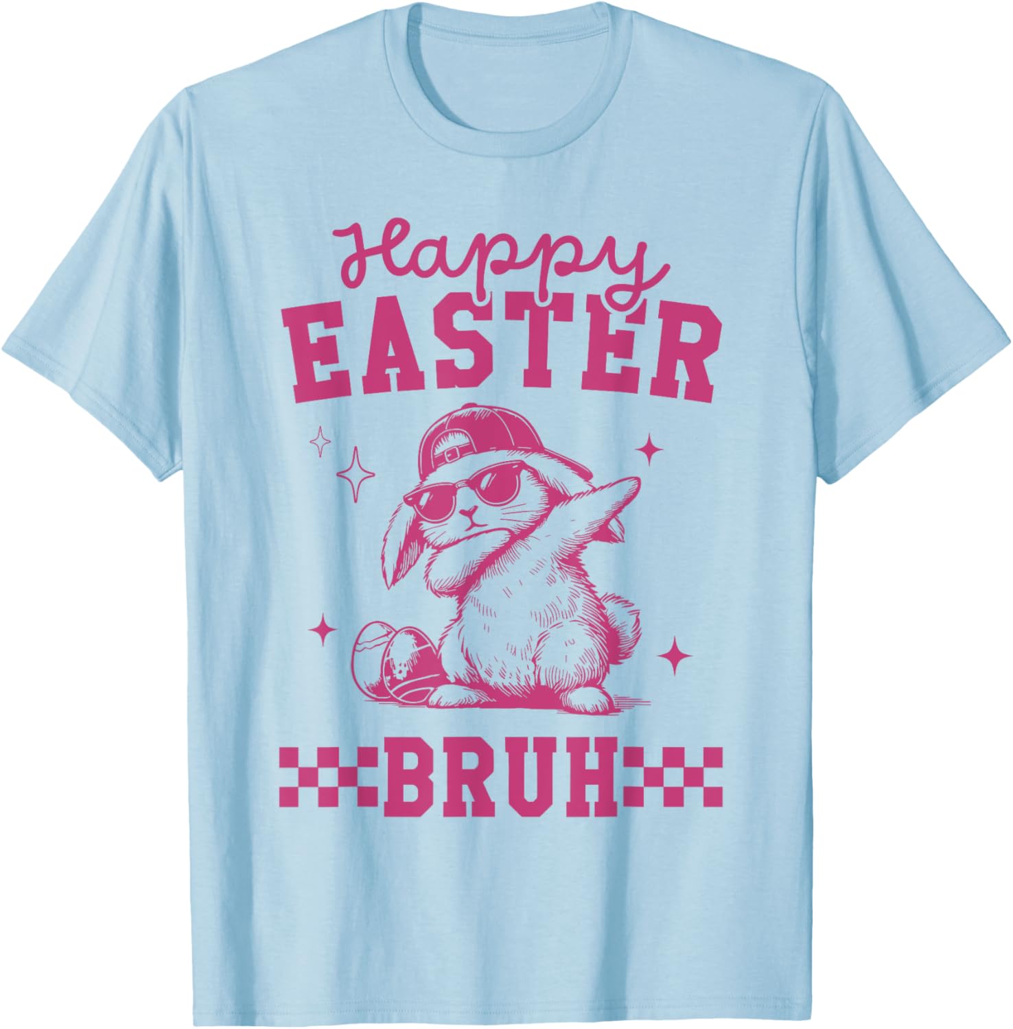 Retro Happy Easter Bruh Bunny Dabbing Tool Kids Easter Women T-Shirt