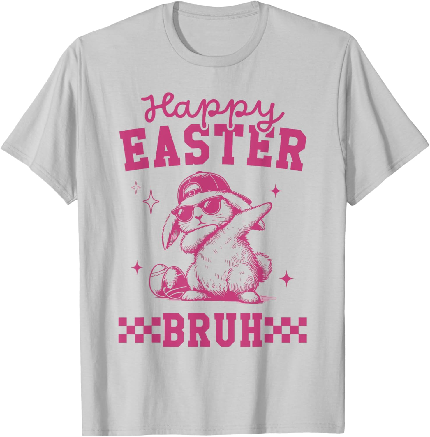 Retro Happy Easter Bruh Bunny Dabbing Tool Kids Easter Women T-Shirt