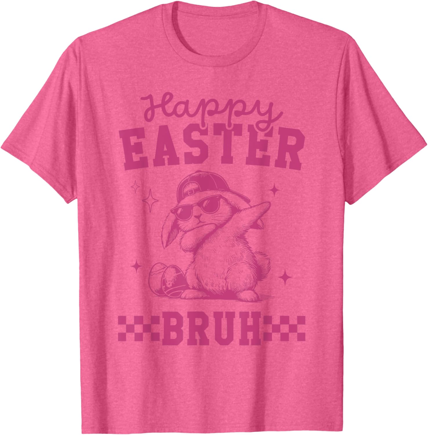 Retro Happy Easter Bruh Bunny Dabbing Tool Kids Easter Women T-Shirt