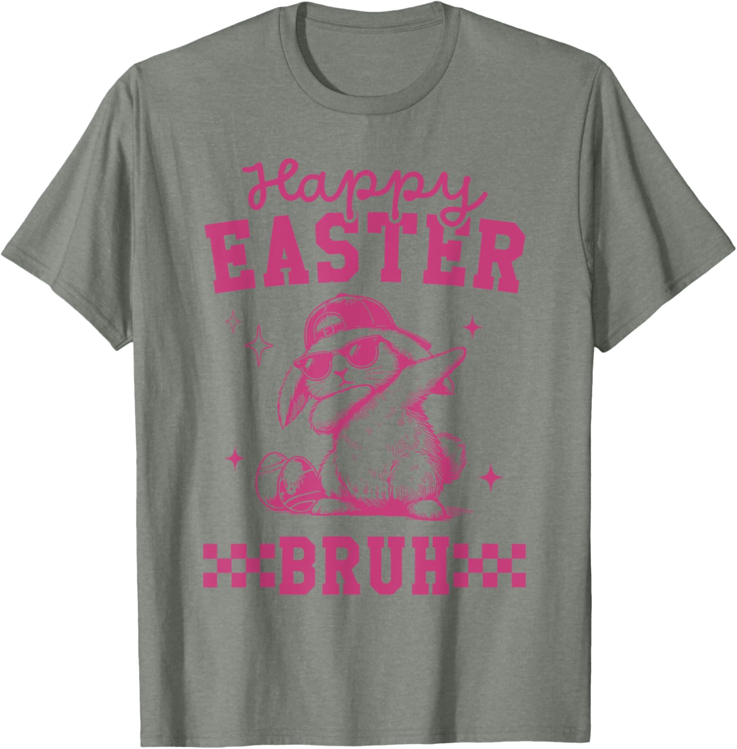 Retro Happy Easter Bruh Bunny Dabbing Tool Kids Easter Women T-Shirt