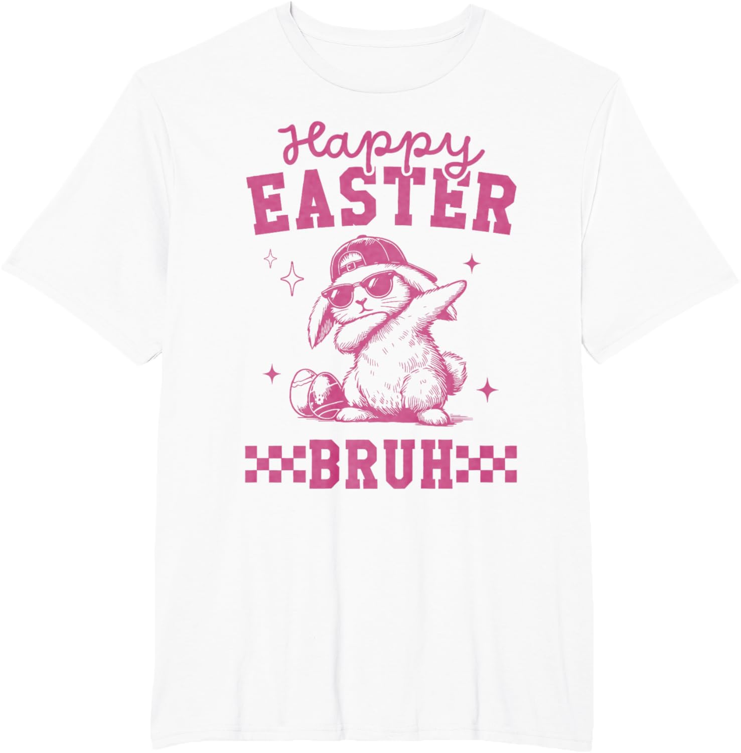 Retro Happy Easter Bruh Bunny Dabbing Tool Kids Easter Women T-Shirt