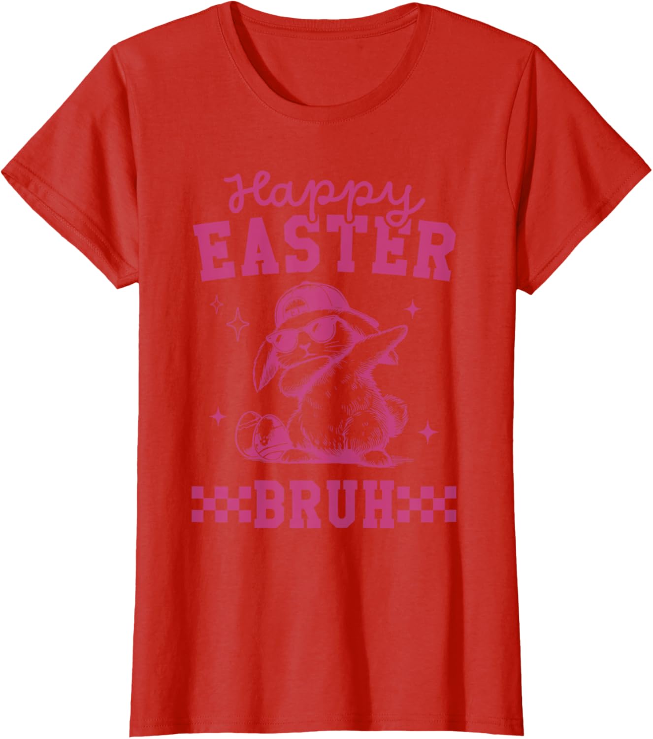 Retro Happy Easter Bruh Bunny Dabbing Tool Kids Easter Women T-Shirt