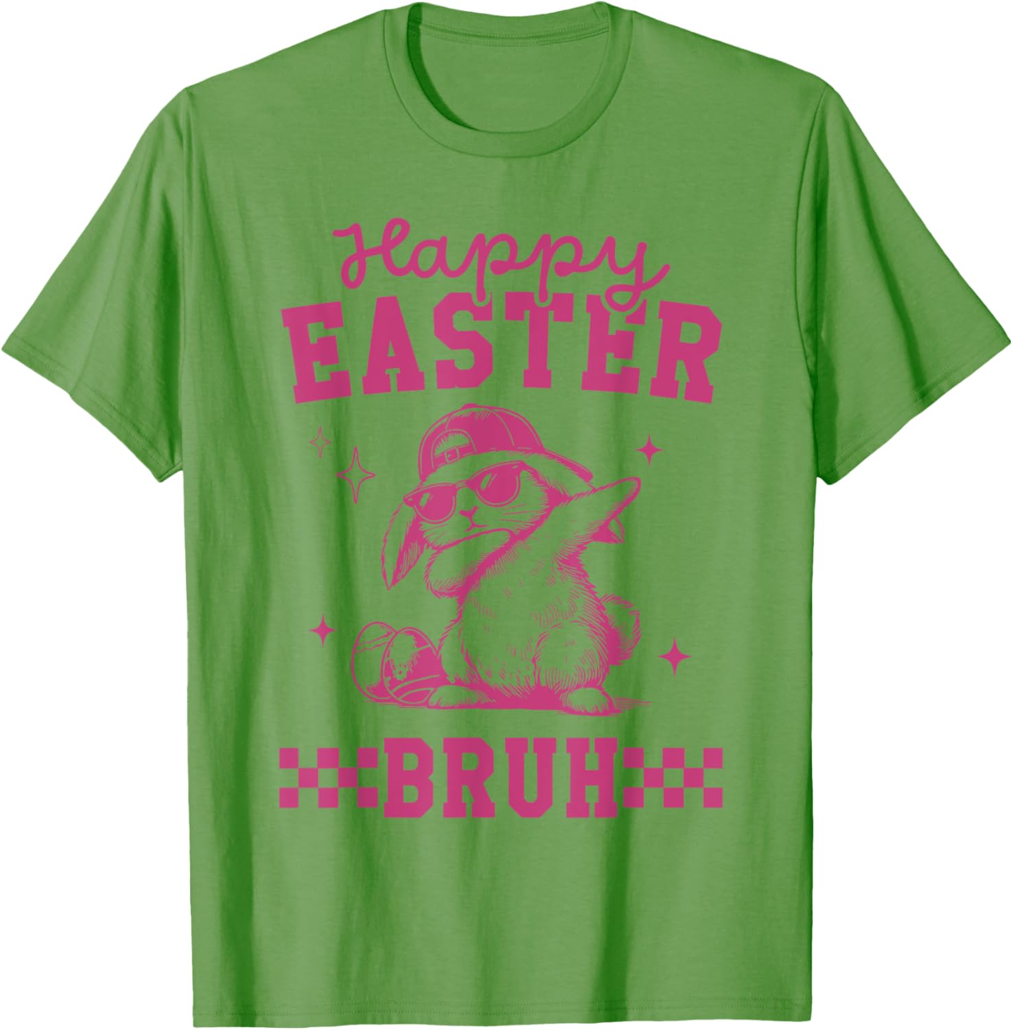 Retro Happy Easter Bruh Bunny Dabbing Tool Kids Easter Women T-Shirt