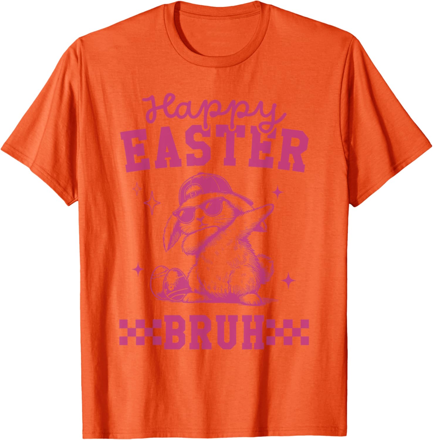 Retro Happy Easter Bruh Bunny Dabbing Tool Kids Easter Women T-Shirt