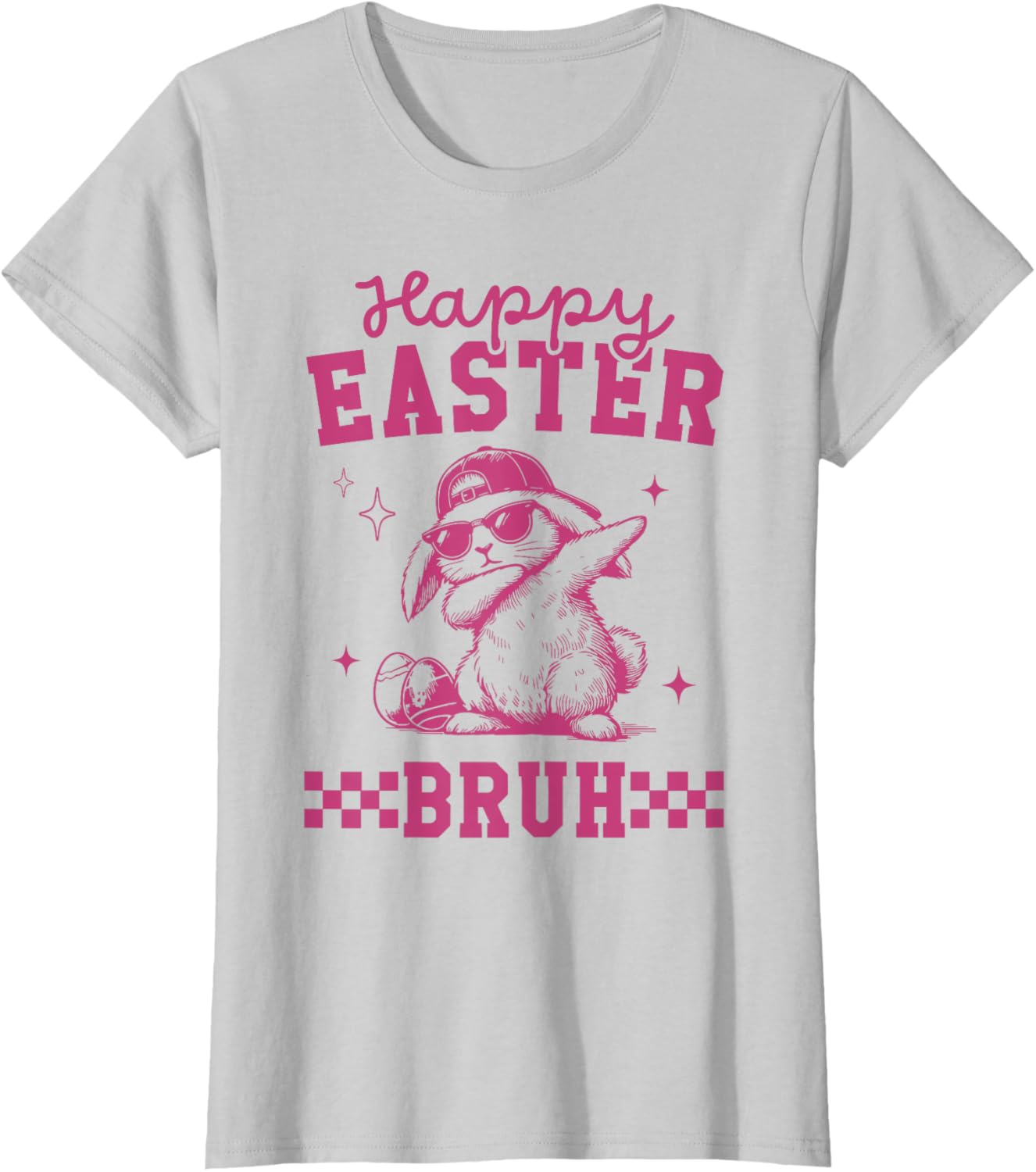 Retro Happy Easter Bruh Bunny Dabbing Tool Kids Easter Women T-Shirt