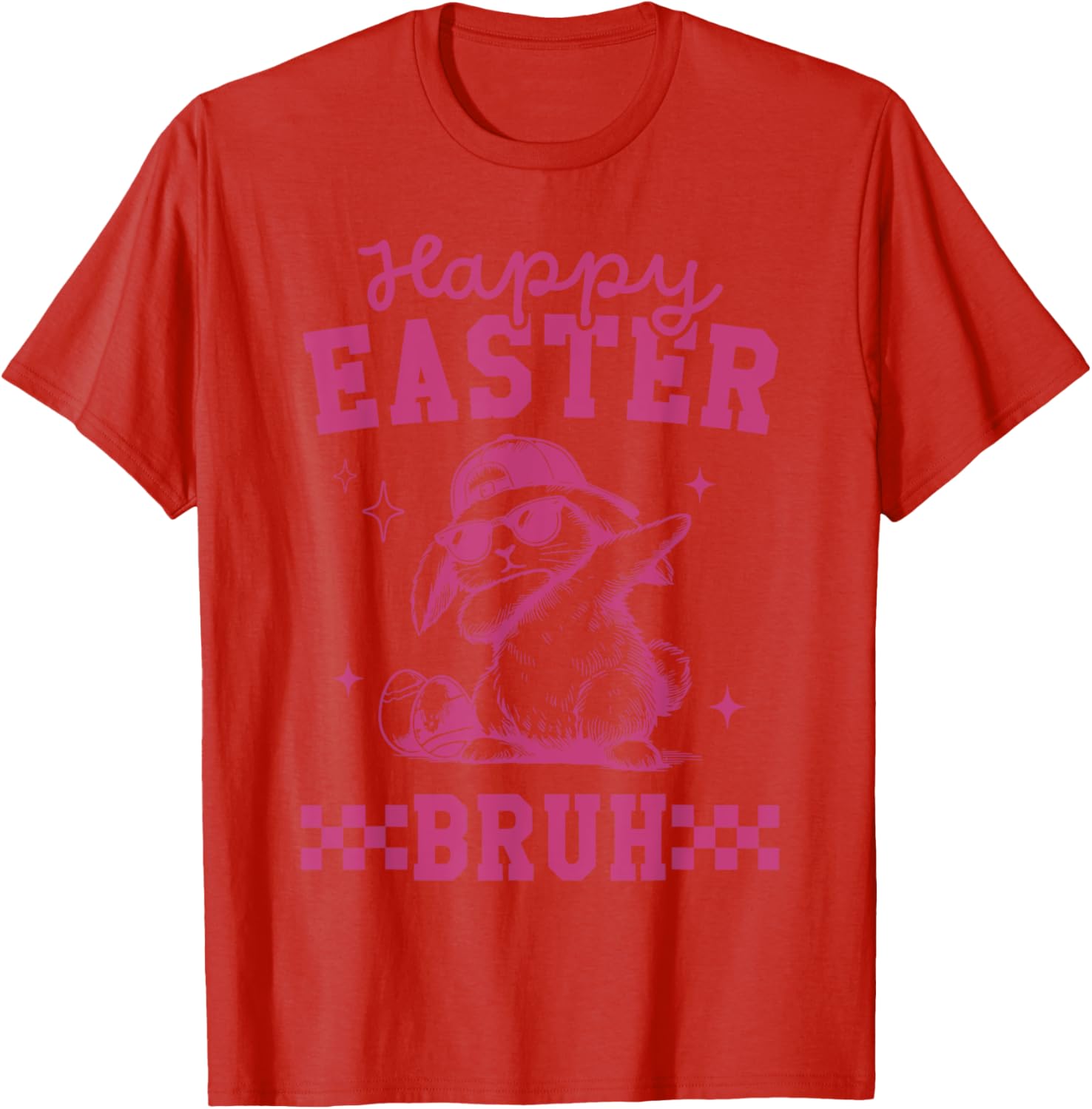 Retro Happy Easter Bruh Bunny Dabbing Tool Kids Easter Women T-Shirt