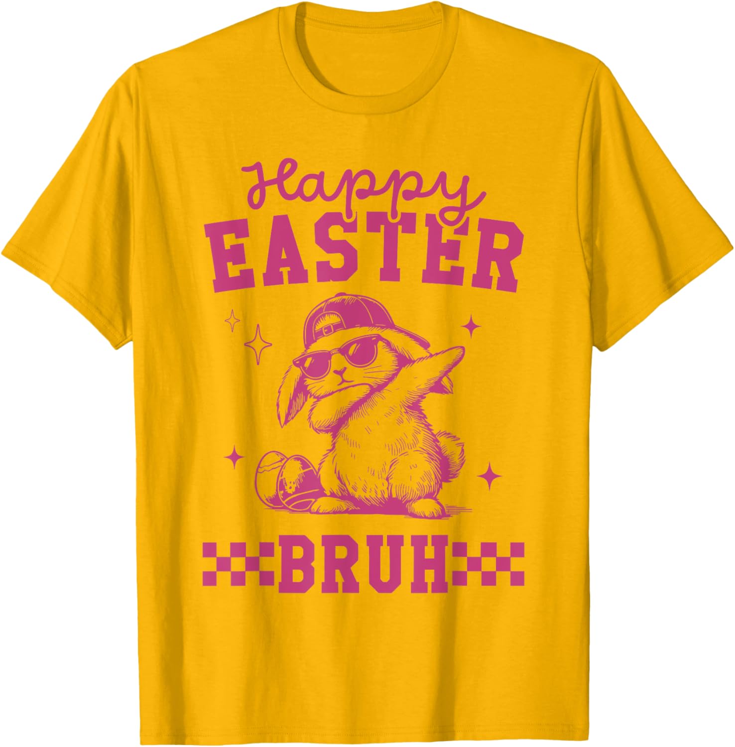 Retro Happy Easter Bruh Bunny Dabbing Tool Kids Easter Women T-Shirt