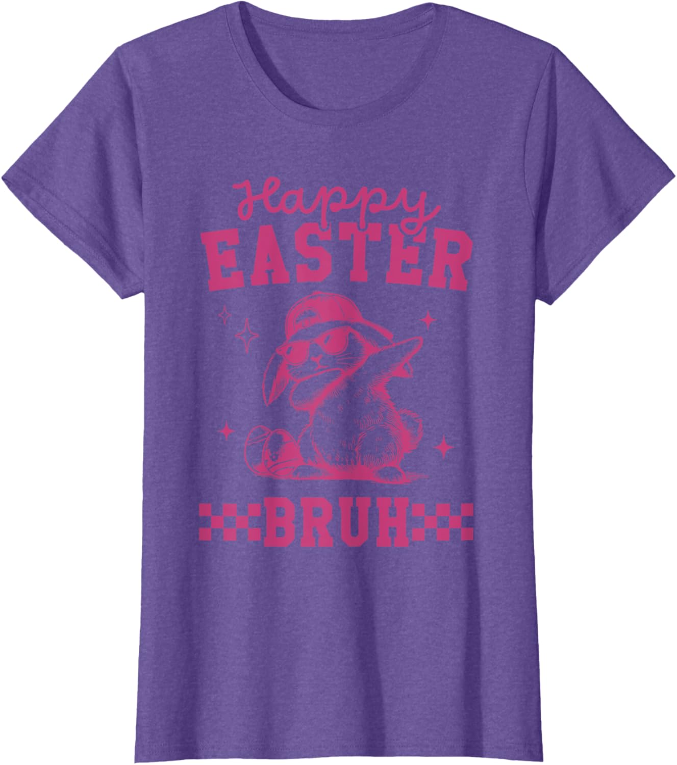 Retro Happy Easter Bruh Bunny Dabbing Tool Kids Easter Women T-Shirt