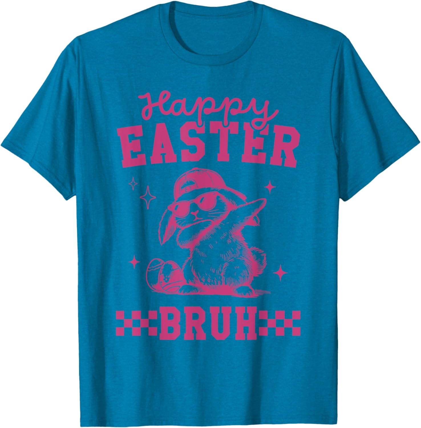 Retro Happy Easter Bruh Bunny Dabbing Tool Kids Easter Women T-Shirt