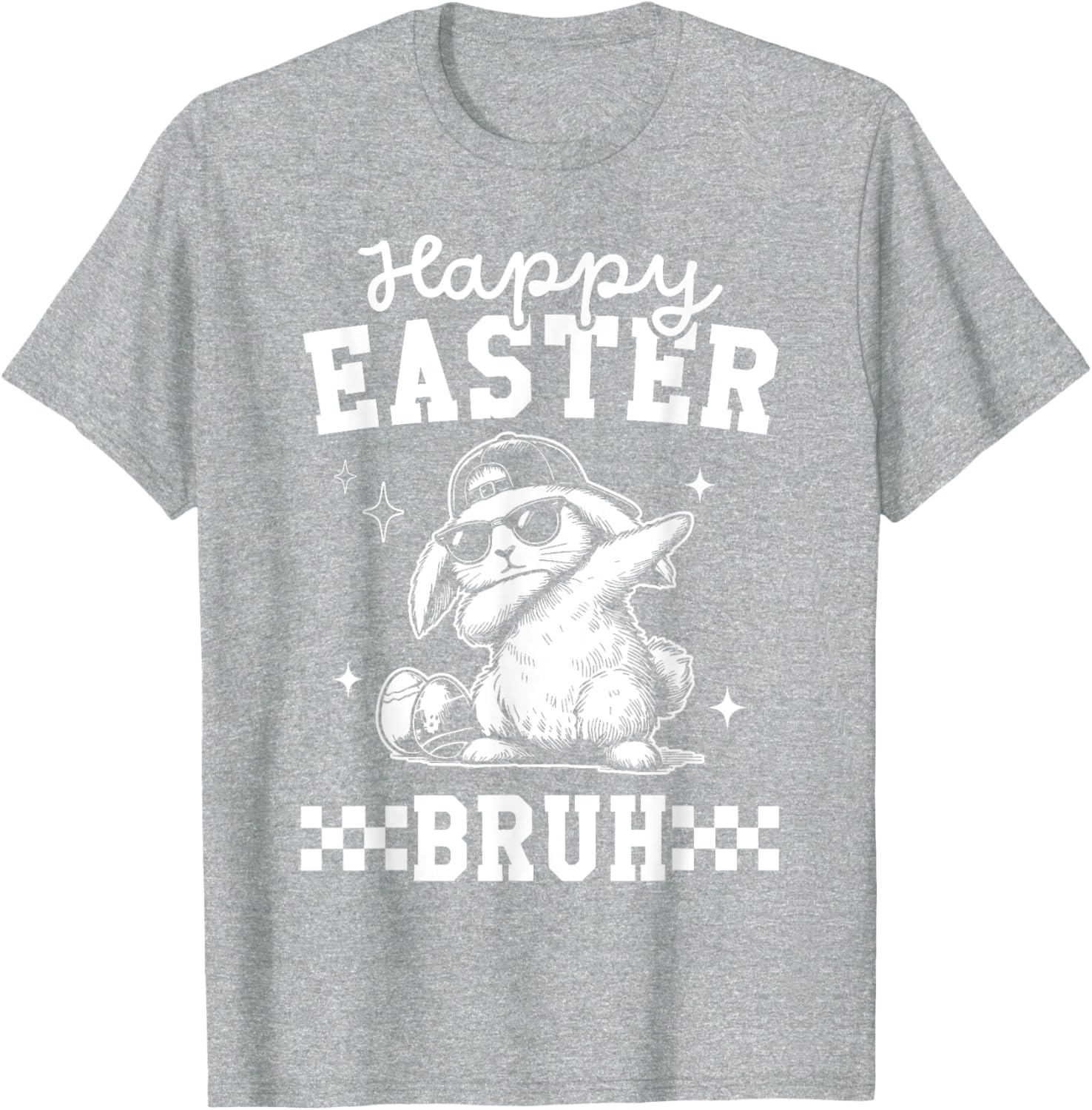 Retro Happy Easter Bruh Bunny Dabbing Tool Kids Easter Women T-Shirt