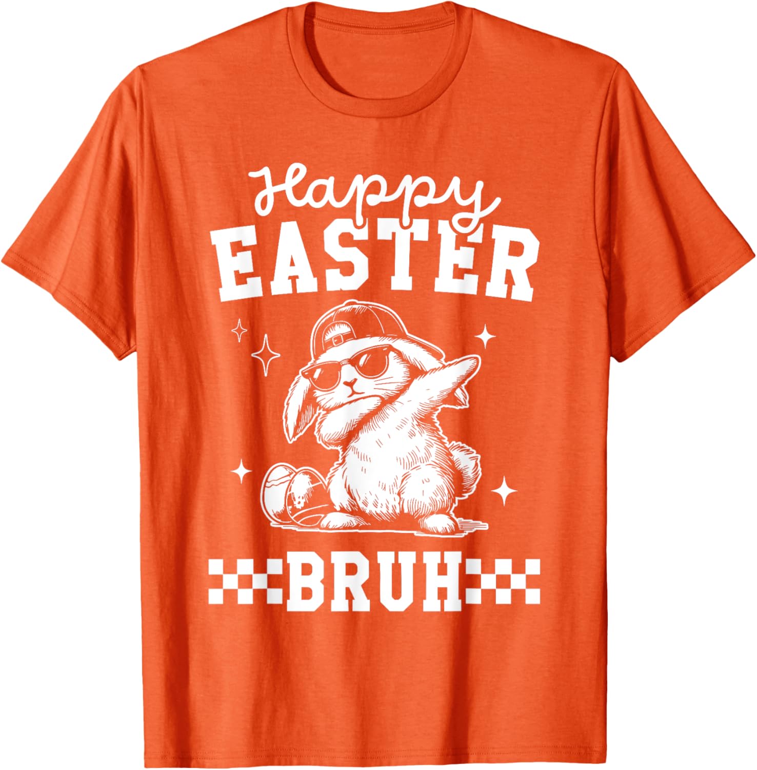 Retro Happy Easter Bruh Bunny Dabbing Tool Kids Easter Women T-Shirt