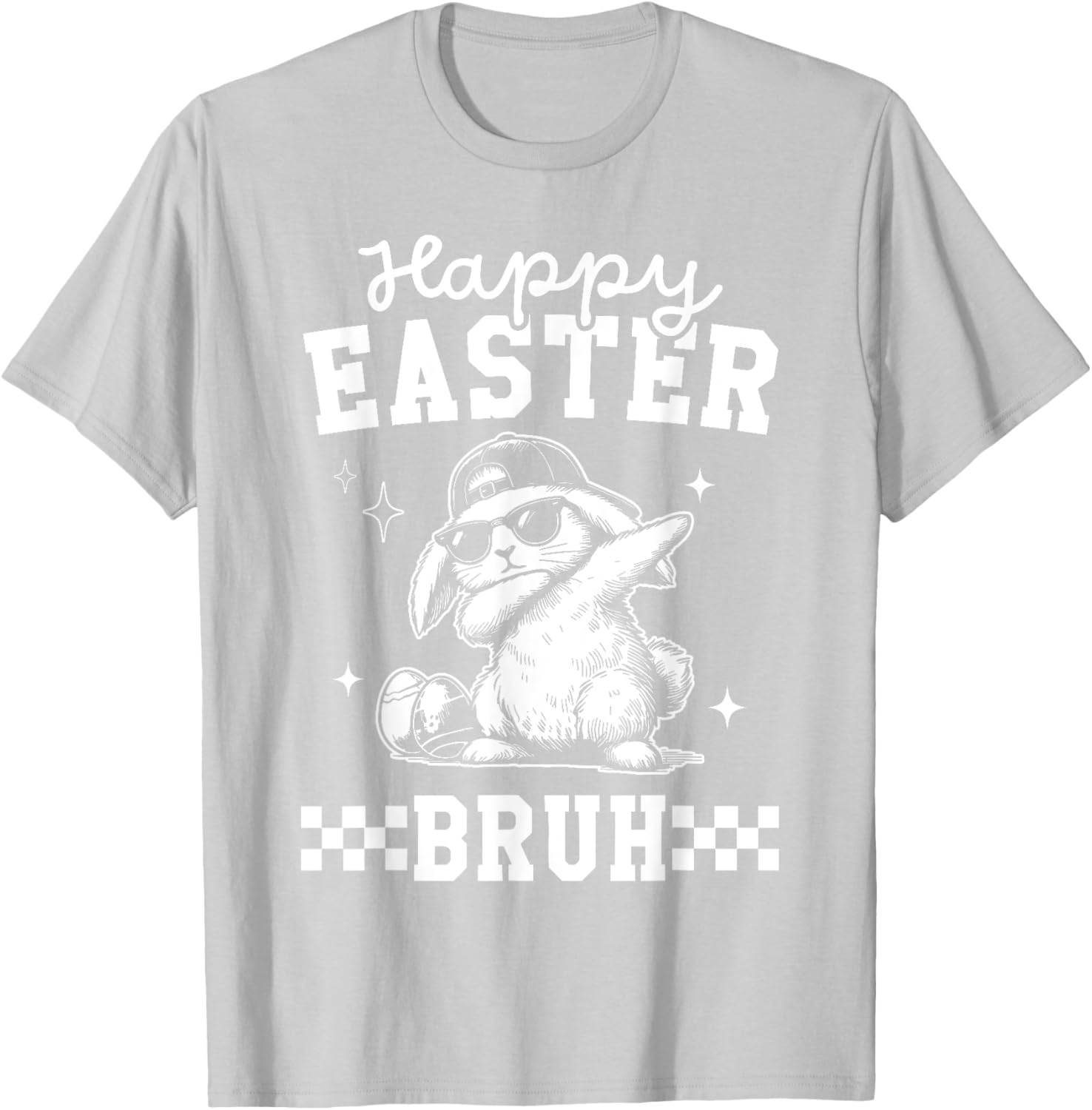 Retro Happy Easter Bruh Bunny Dabbing Tool Kids Easter Women T-Shirt