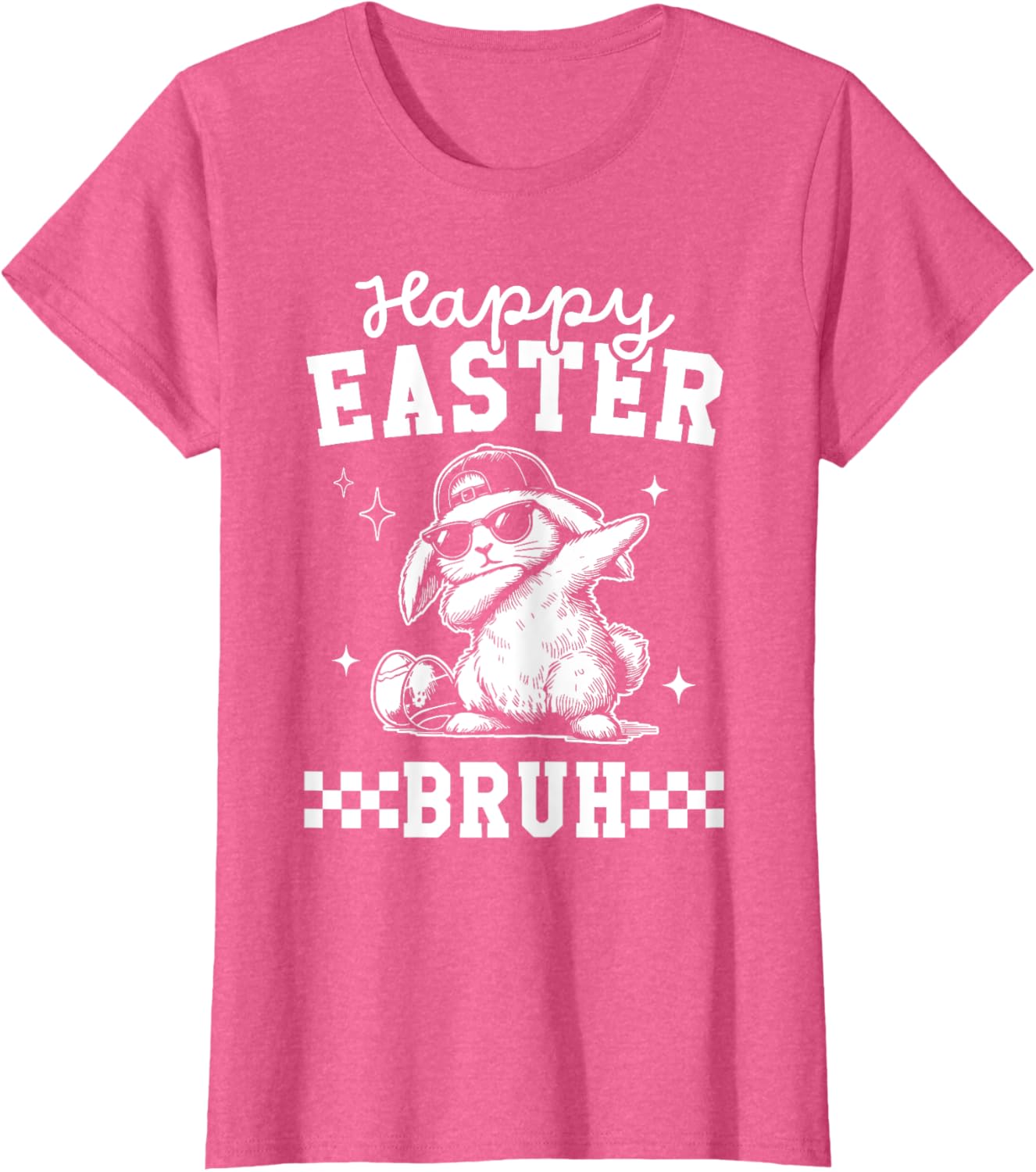 Retro Happy Easter Bruh Bunny Dabbing Tool Kids Easter Women T-Shirt