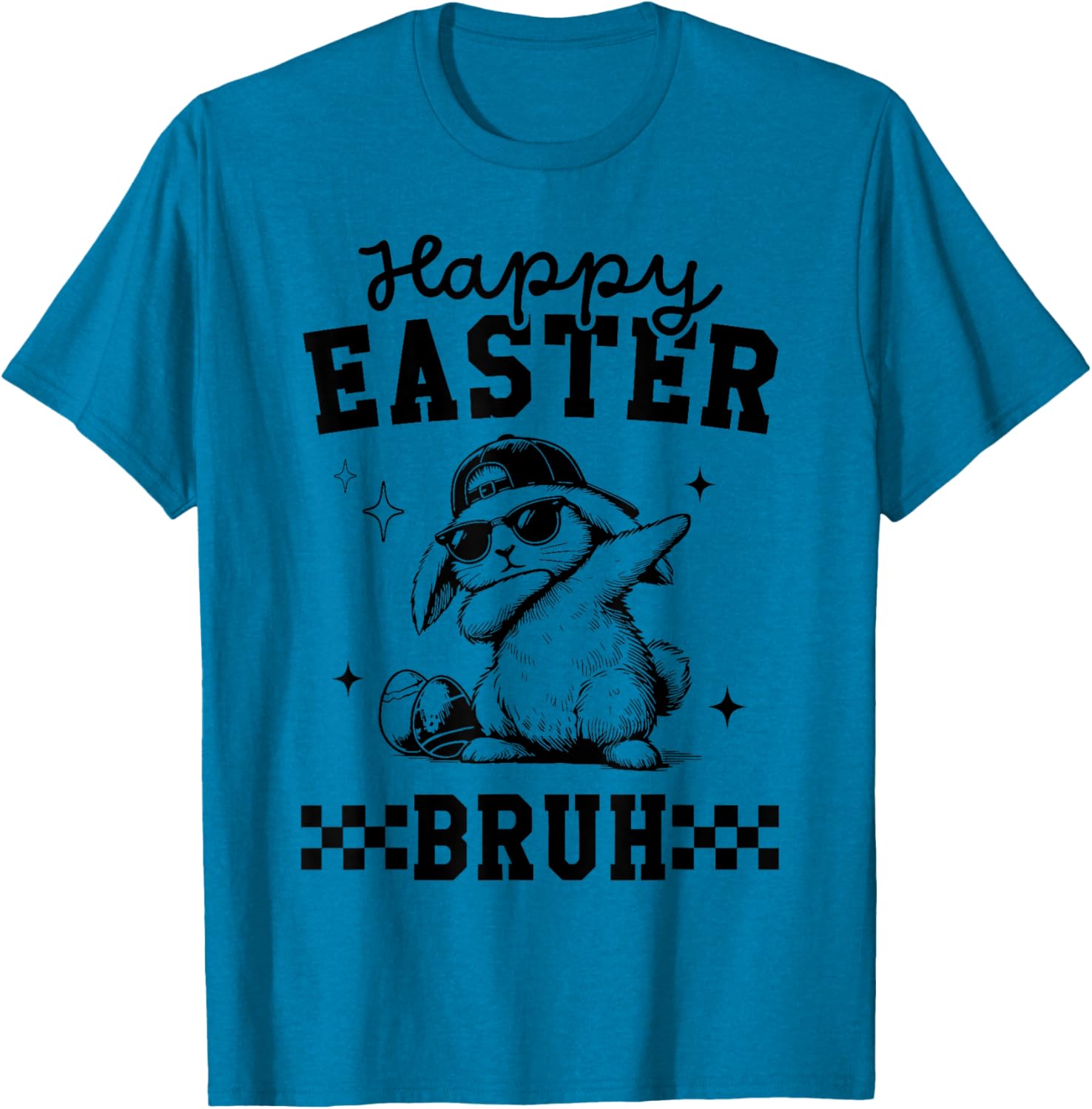 Retro Happy Easter Bruh Bunny Dabbing Tool Kids Easter Women T-Shirt