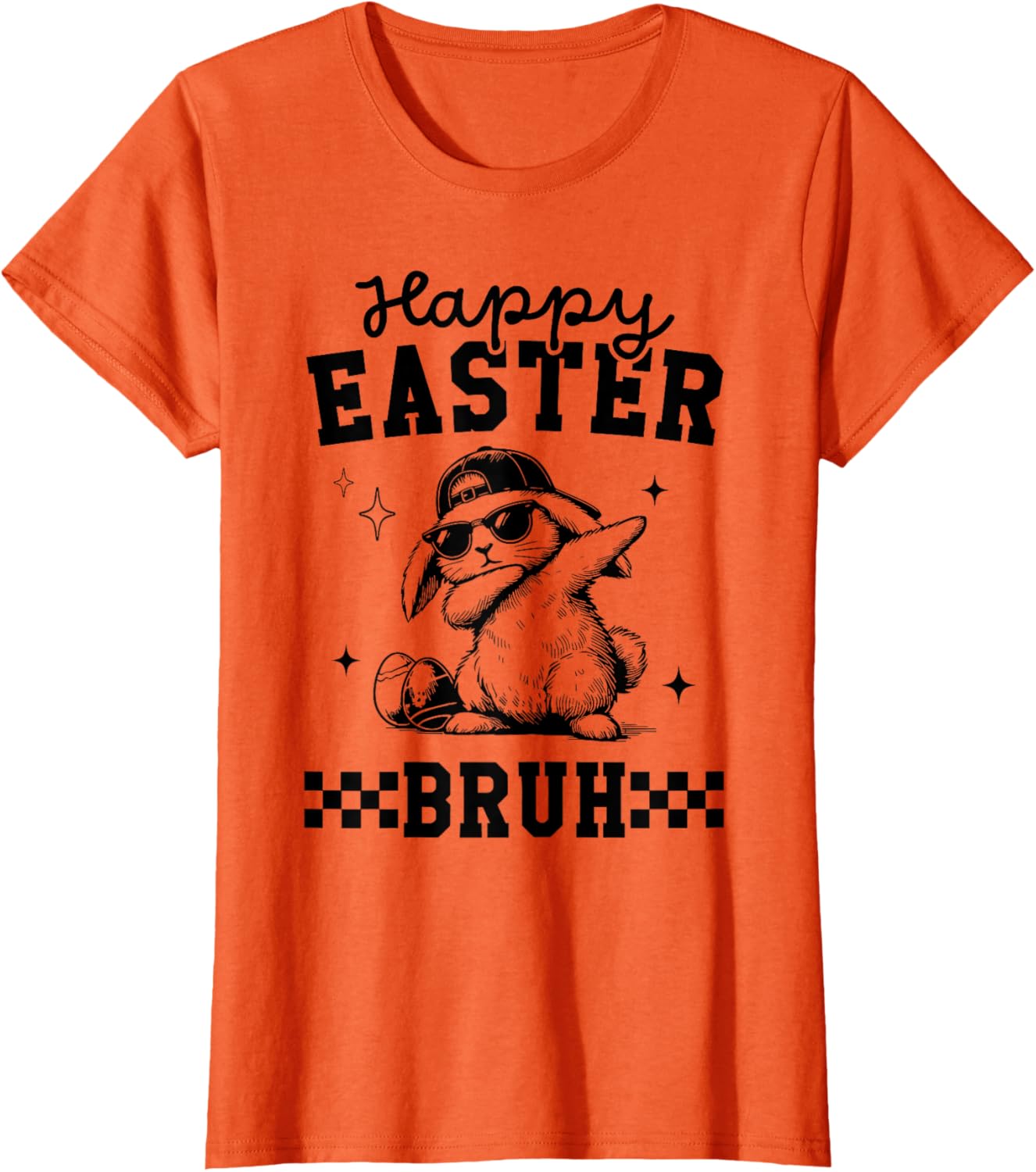 Retro Happy Easter Bruh Bunny Dabbing Tool Kids Easter Women T-Shirt