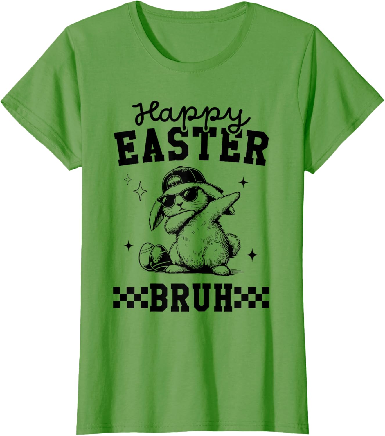 Retro Happy Easter Bruh Bunny Dabbing Tool Kids Easter Women T-Shirt