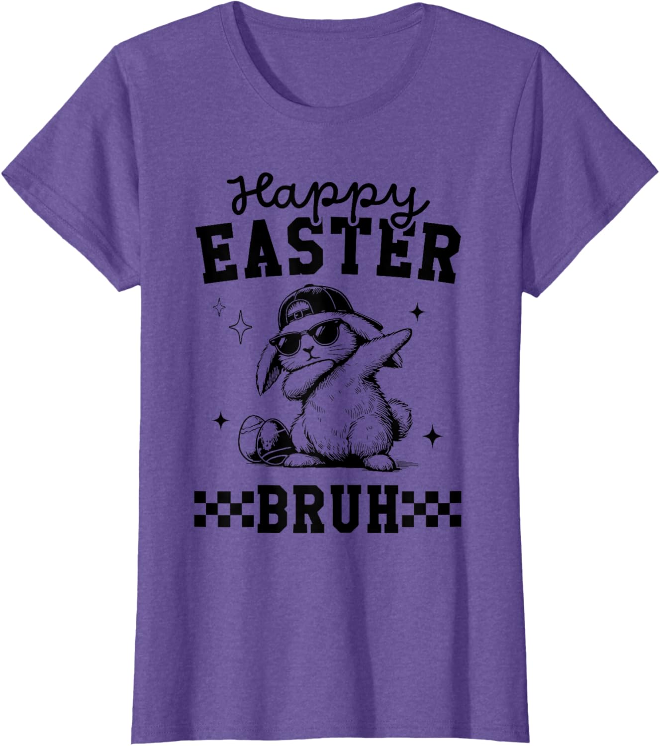 Retro Happy Easter Bruh Bunny Dabbing Tool Kids Easter Women T-Shirt