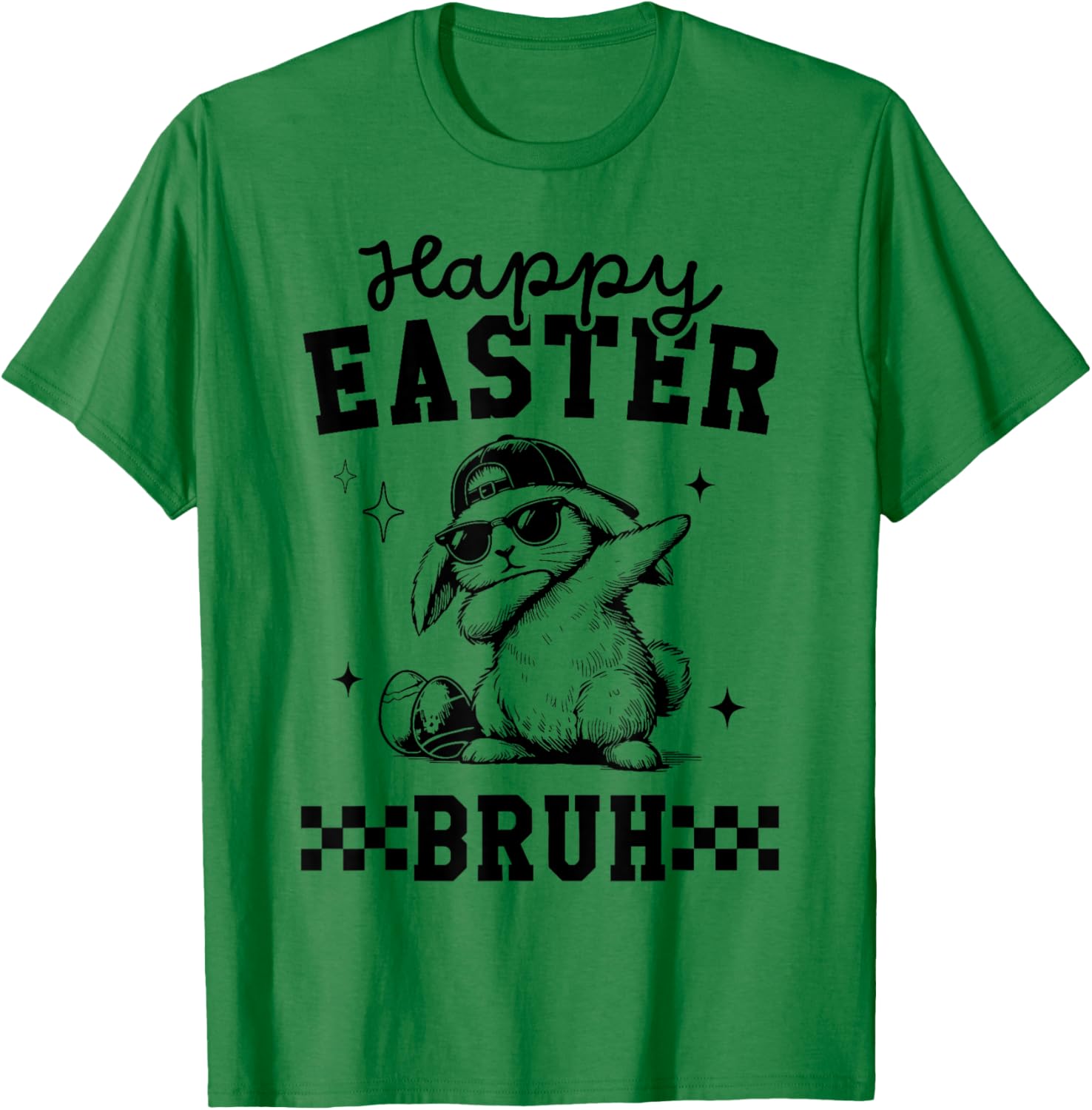 Retro Happy Easter Bruh Bunny Dabbing Tool Kids Easter Women T-Shirt