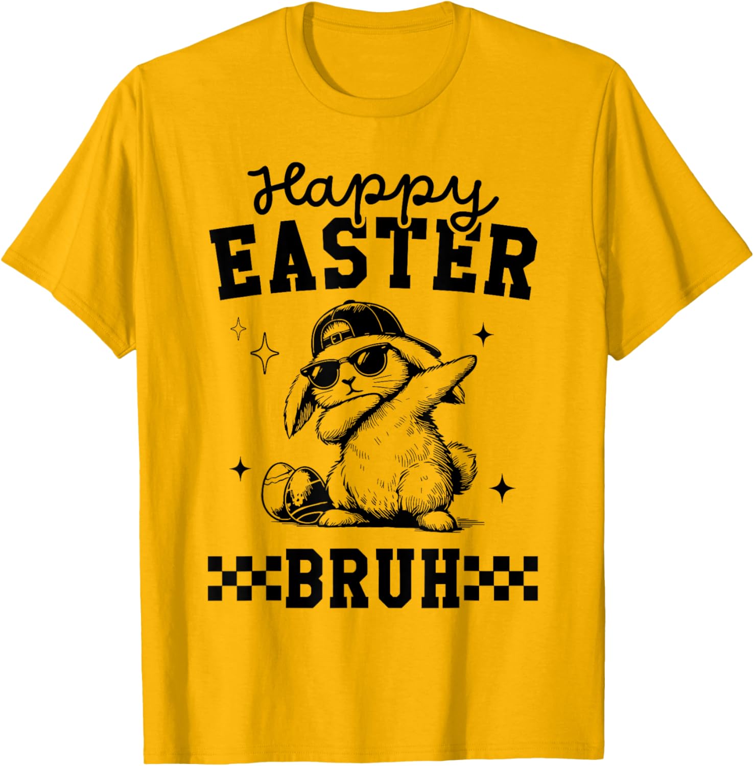 Retro Happy Easter Bruh Bunny Dabbing Tool Kids Easter Women T-Shirt